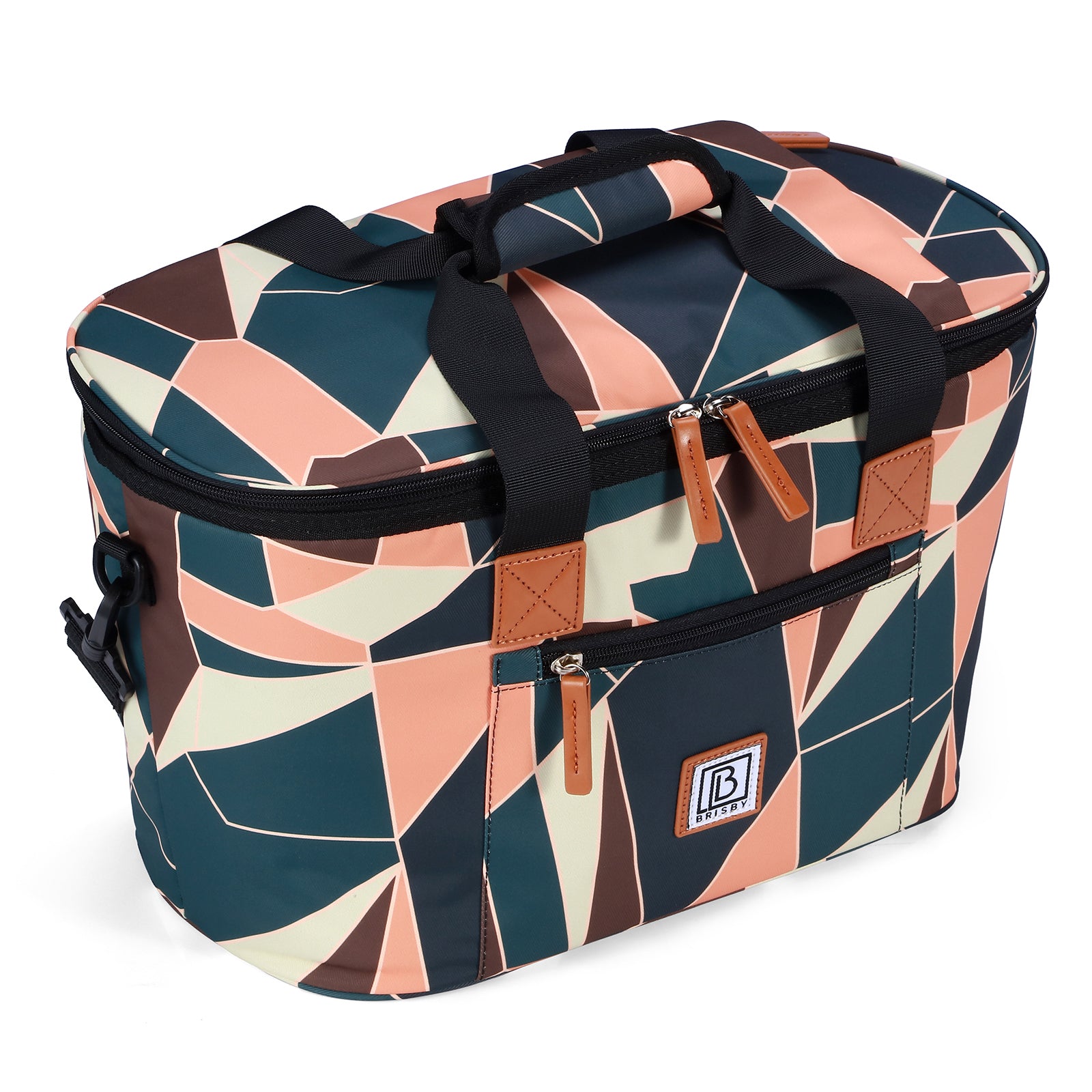 Koeltas 21L abstract colours - GRATIS mealbox - boodschappentas - 4-laags geïsoleerd - incl. 2 gratis koelelementen en schouderband