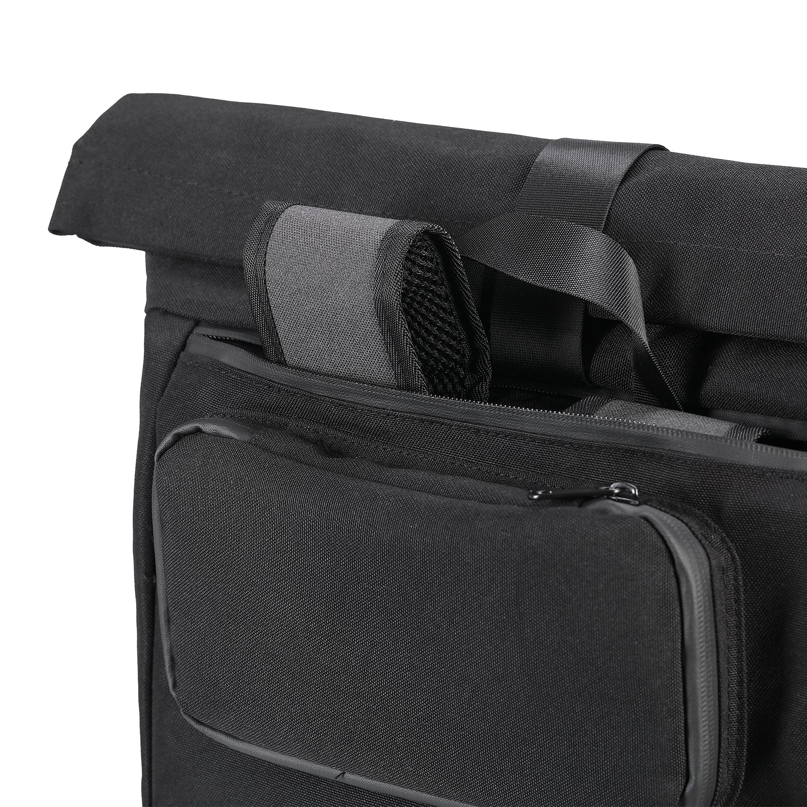 3 in 1 waterproof rolltop bicycle bag set 40-52L black-gray - 100% reflection - high visibility - bicycle bag - backpack - shoulder bag