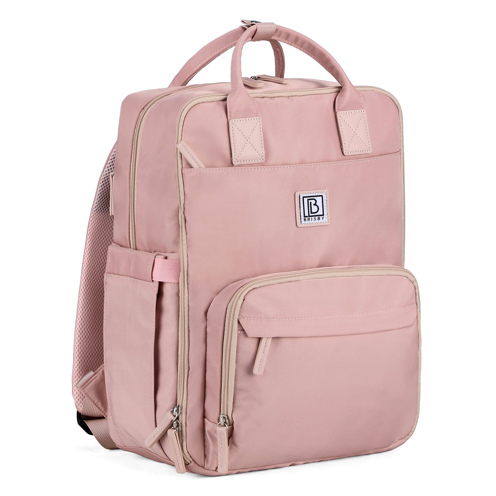 Brisby slijtvaste Luiertas – verzorgingstas – met buggymontage - Soft Pink