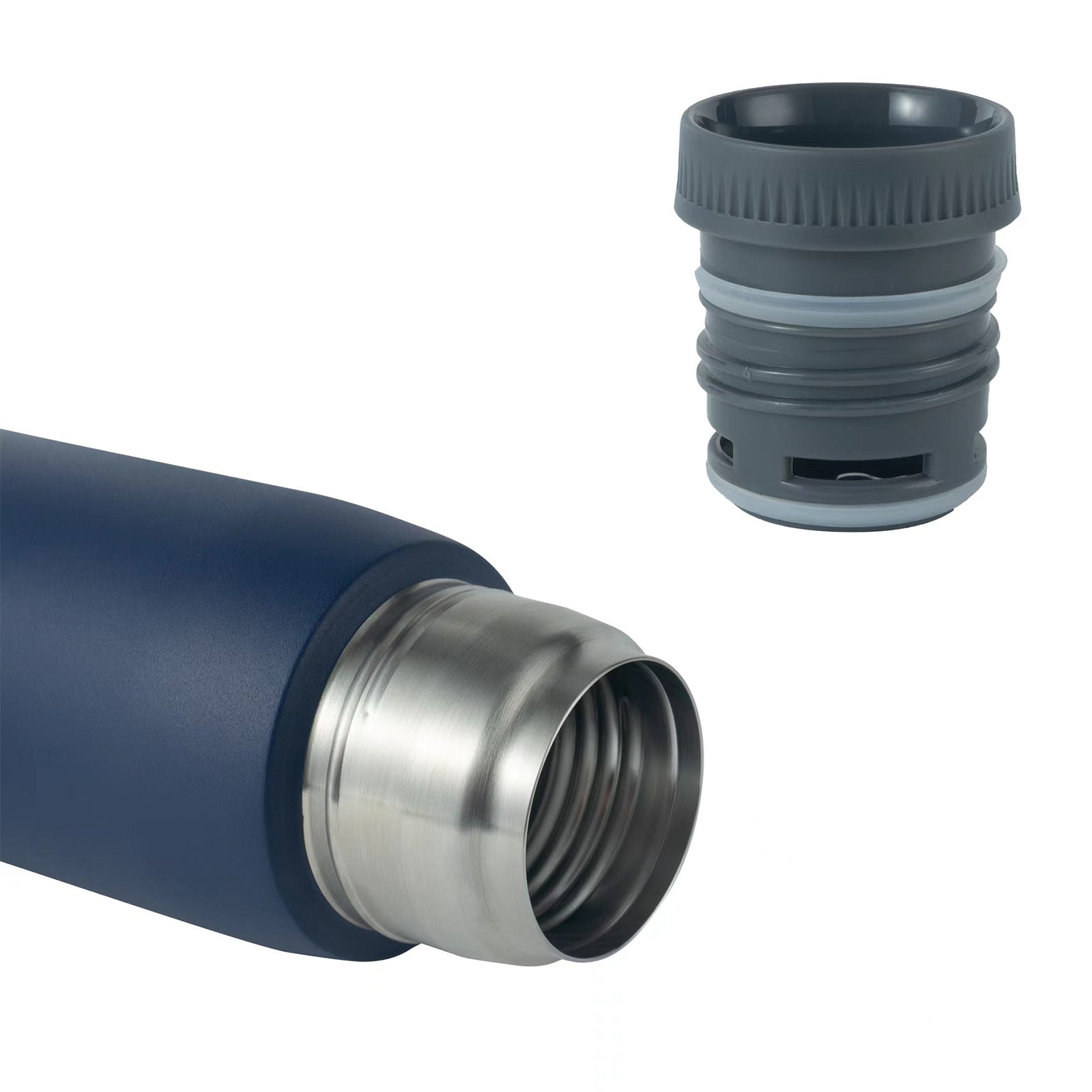 Brisby Stainless Steel Thermos Flask 500ml Blue - Thermos Cup - Thermos Jug - Insulated Flask - BPA Free - 24 Hours Cold - 12 Hours Hot