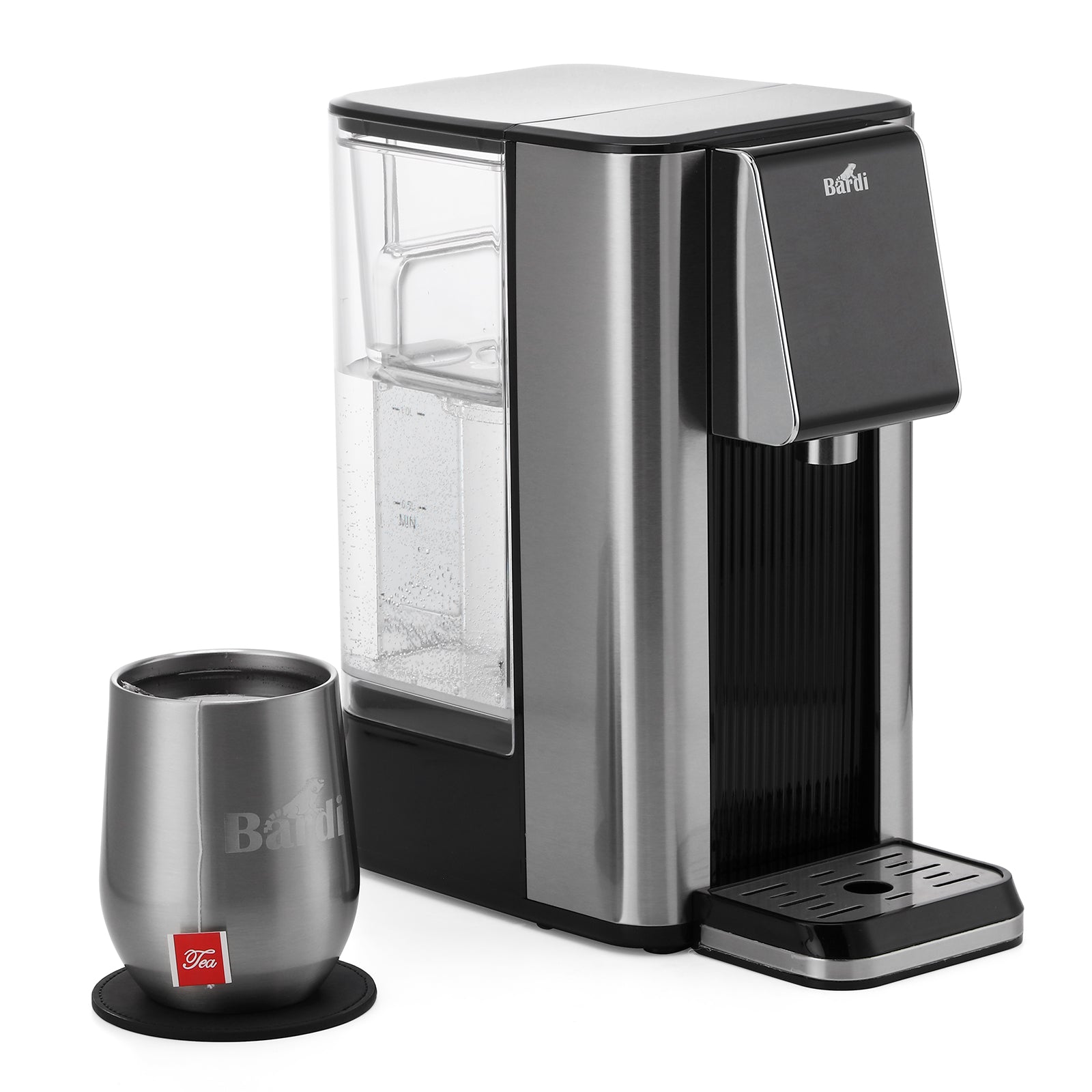 Bardi Heetwaterdispenser 2,6L set - incl. 3 thermoscups + onderzetter - instant-heating - 6 temperatuurstanden