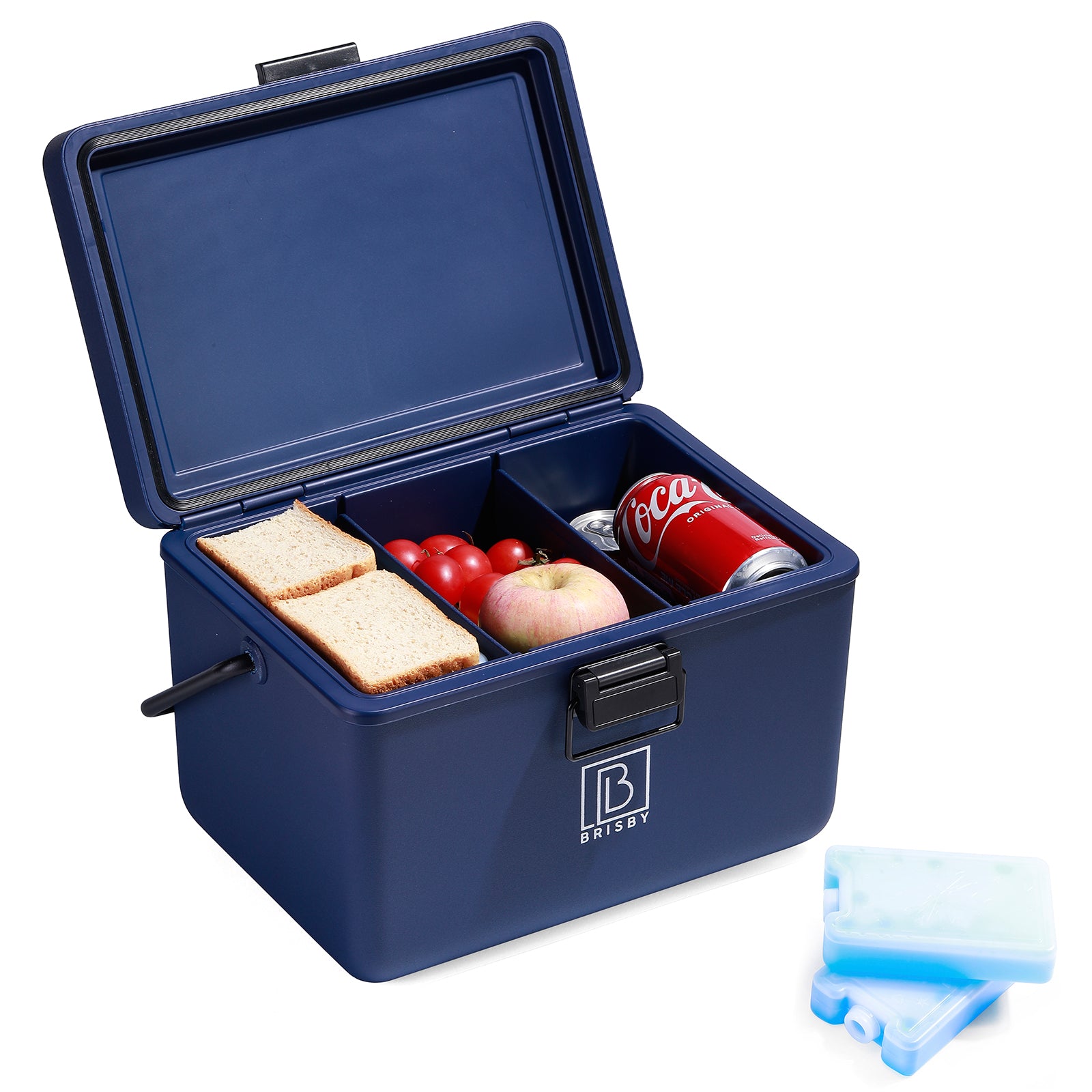 Koelbox 12L met handvat blauw - Dividers - snijplanken - tot maximaal 40 uur isolatie - incl. 2 koelelementen van 200ml