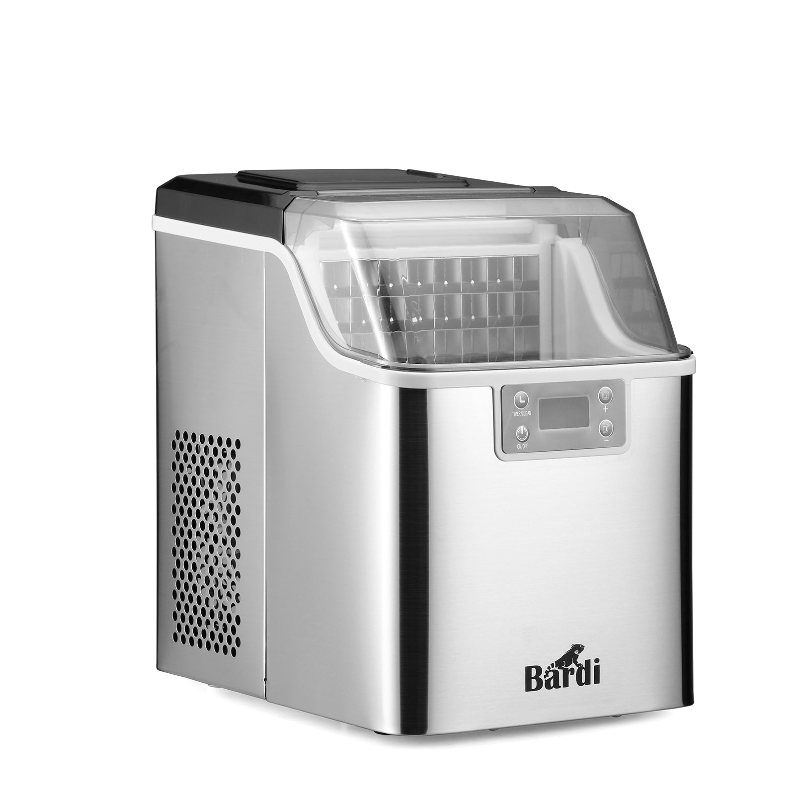 Bardi IJsblokjesmachine 3,2L ijsblokken RVS - 20 kg ijs per 24 uur - incl. thermosbeker