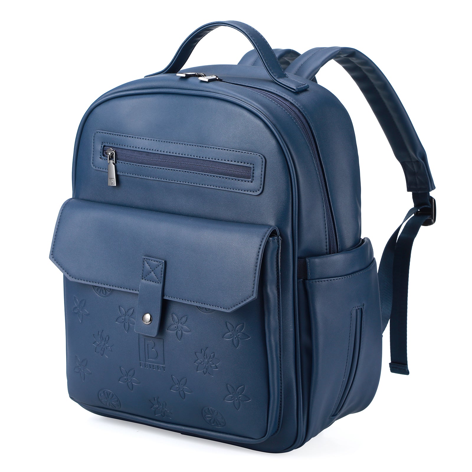 Venezia wear-resistant backpack blue - PU leather - 14 inch laptop compartment - water-repellent