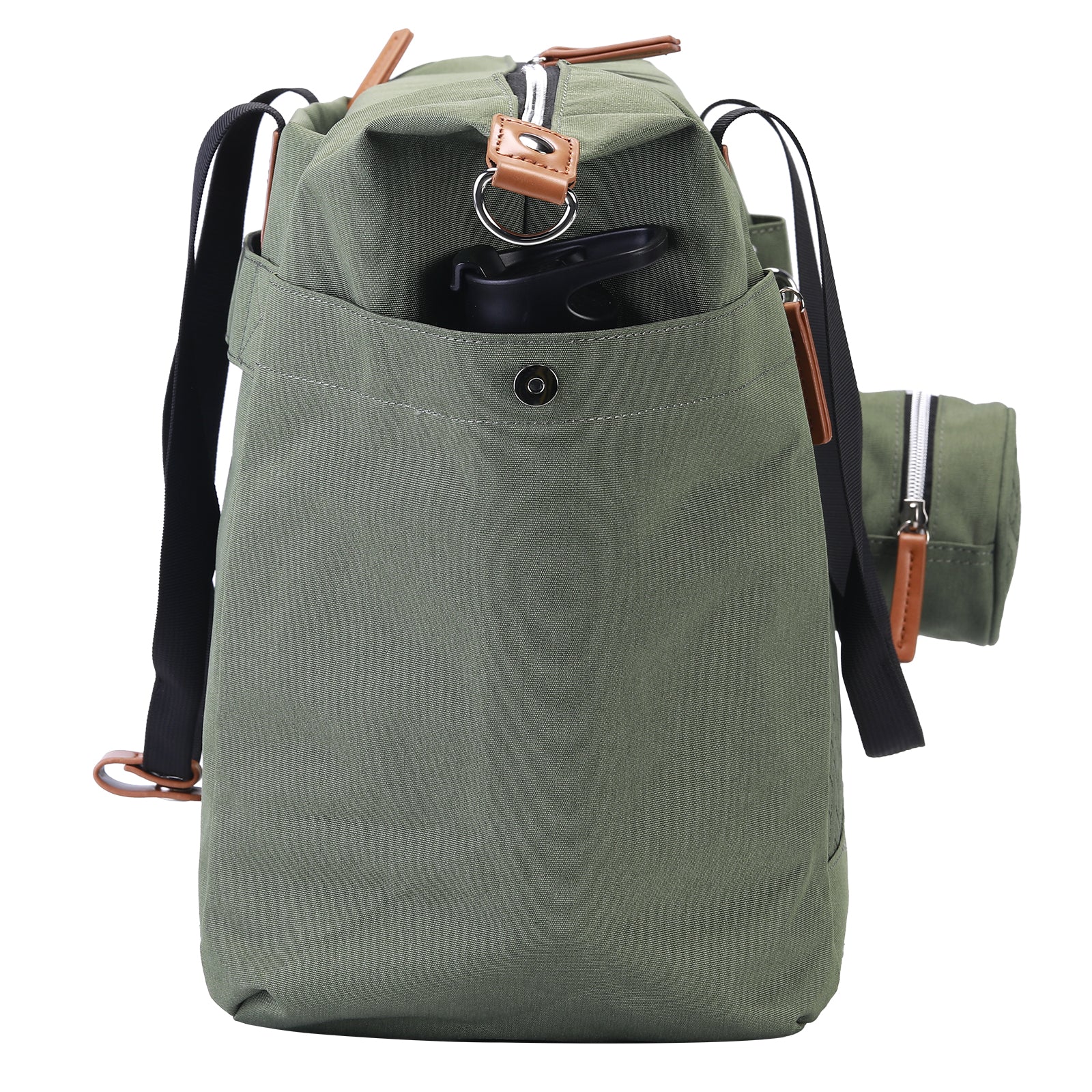 Brisby Luiertas duffel groen - incl. verschoonmat, isoleervakken en speenhouder