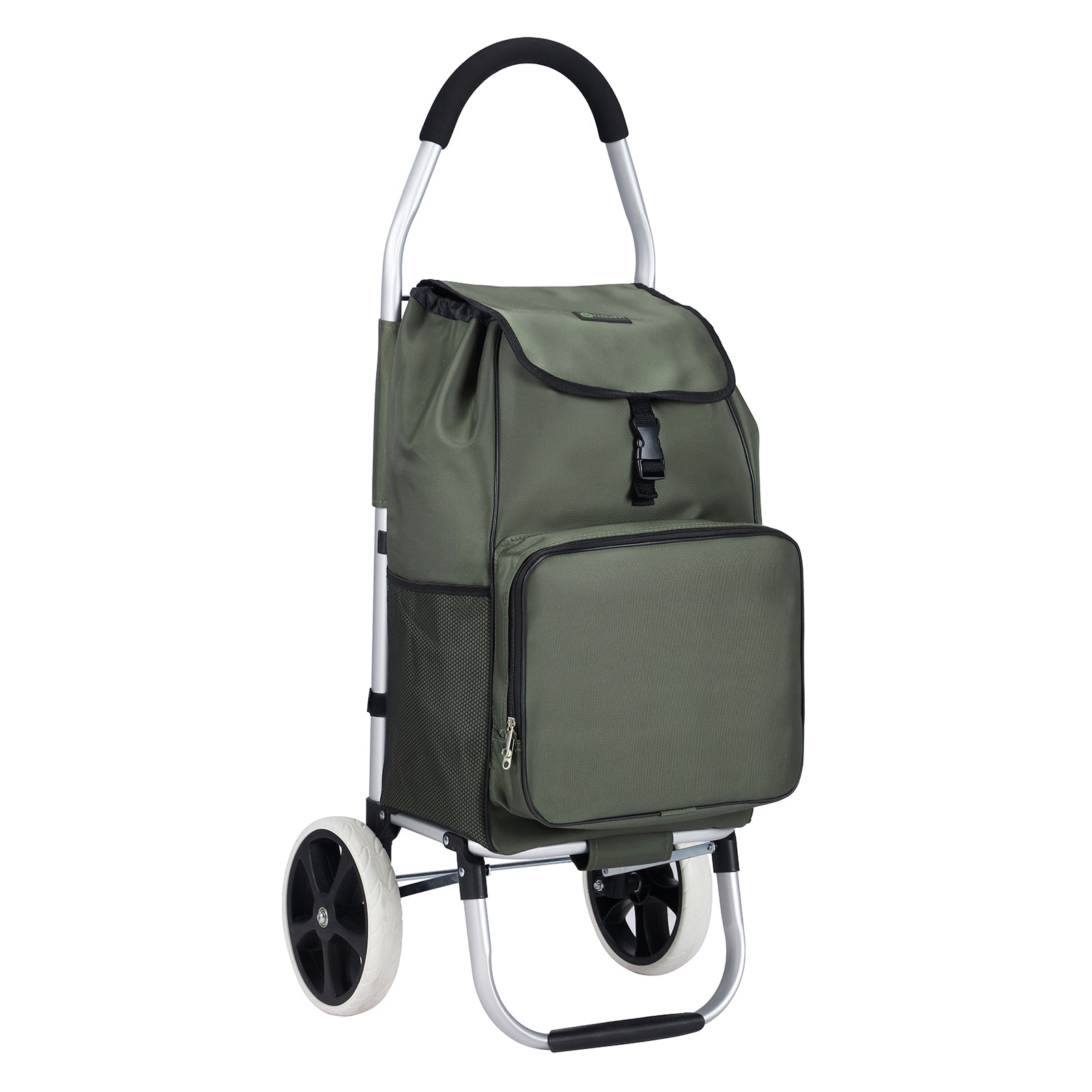 Boodschappentrolley Deluxe 50L met koelvak groen - boodschappenwagen - steekwagenfunctie