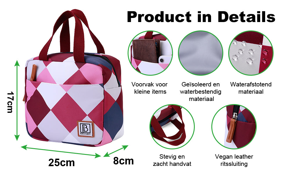 Cooler bag 4L block rose - 4-layer insulated - free cooling element