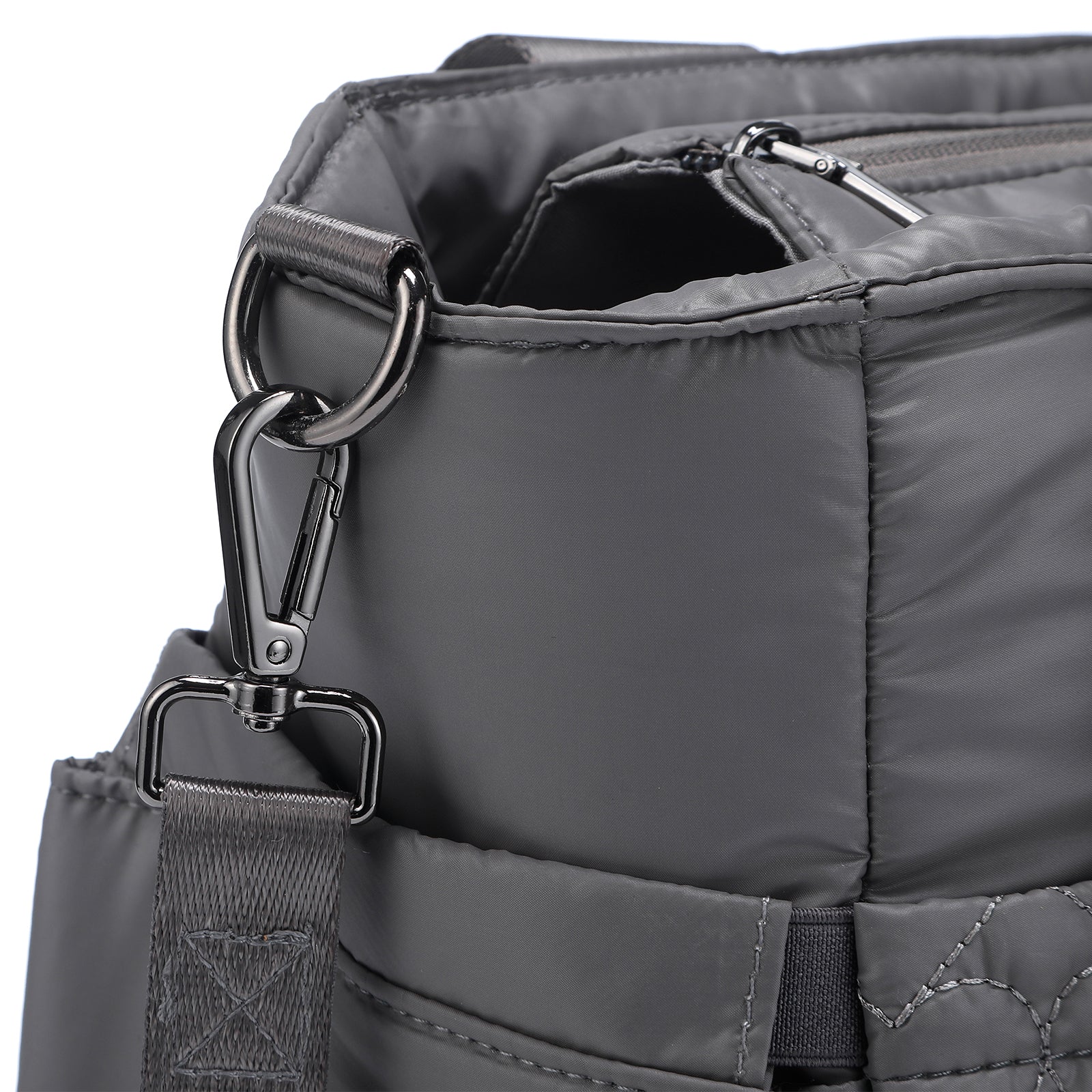 Florence diaper bag 17L grey - shoulder bag, changing bag - hard-wearing - incl. cool bag, changing mat and pram hooks - nylon