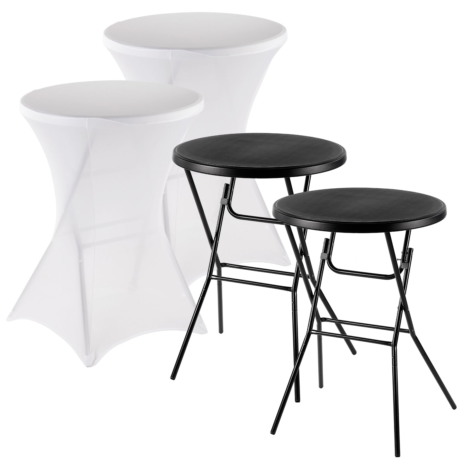Bardi Stretch Statafelhoes - Statafelrok 2 Stuks - 80 x 110 cm. Wit