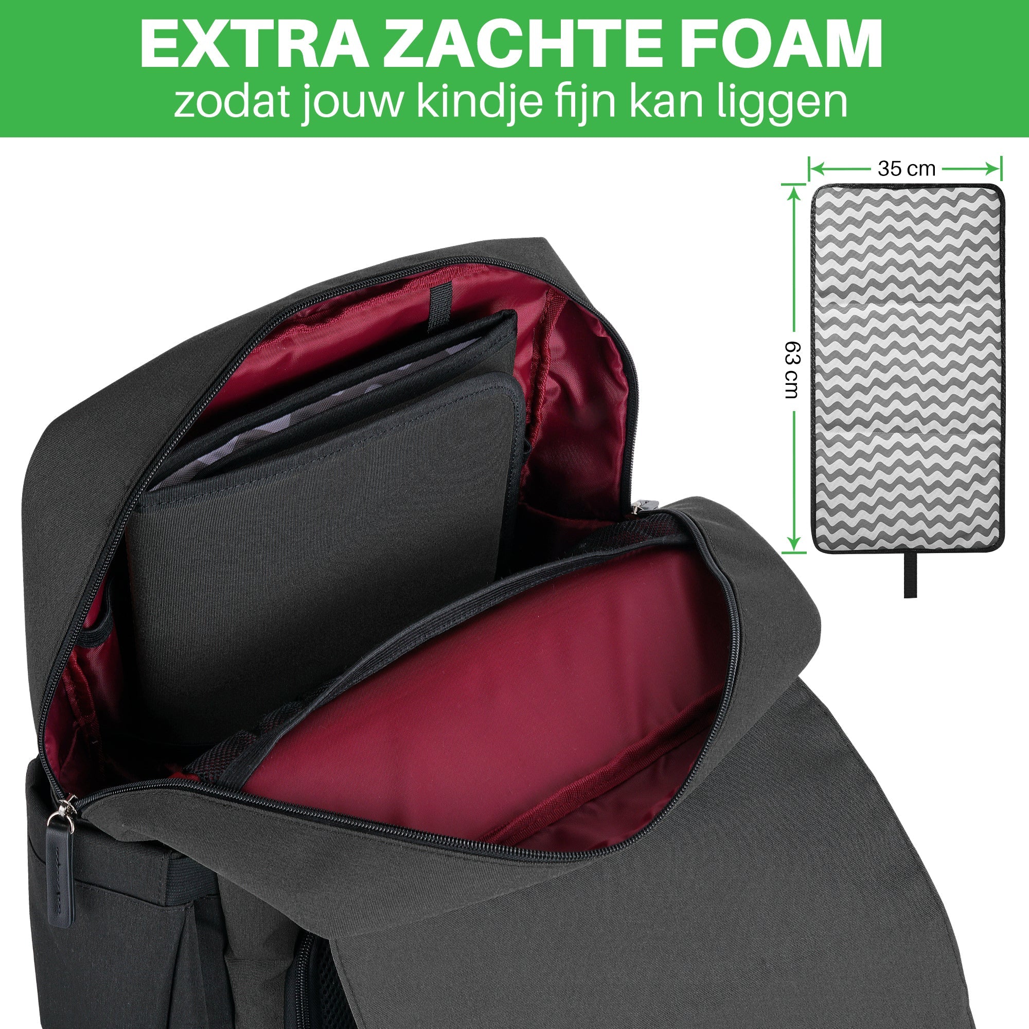 Brisby Luiertas two-tone grijs-zwart - incl. buggymontage en verschoningsmat