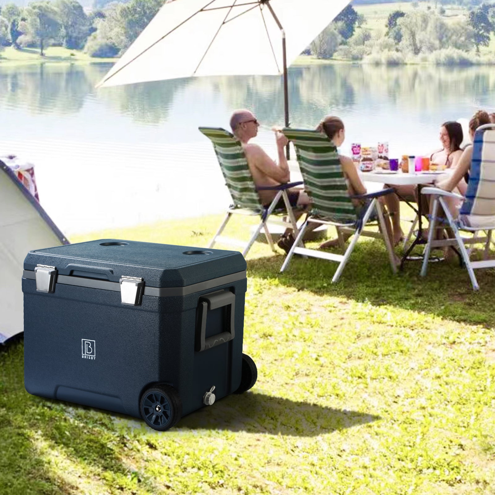 Cool box 45L blue - 3 days insulation - 4 cooling elements - temperature-safe closure