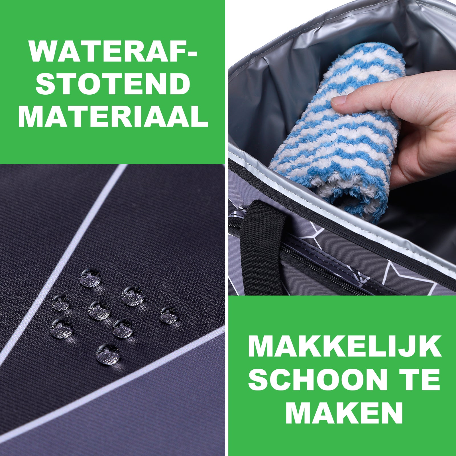Cooler bag 15L abstract grey and black - lunch bag - 4-layer insulated - foldable - incl. 2 free cooling elements and carrying strap