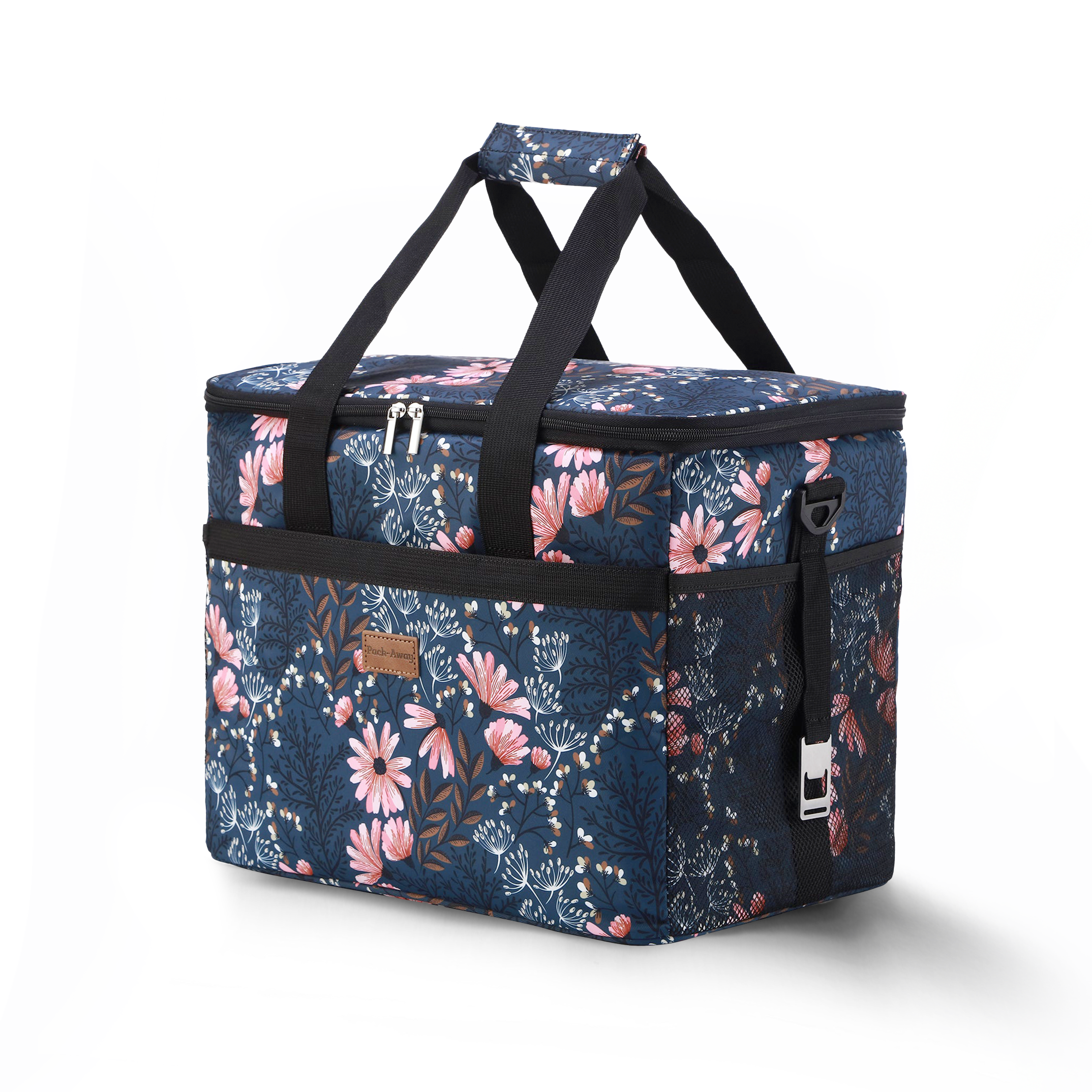 Cooler bag 30L Japanese flower - lunch bag - foldable - 4-layer insulated - incl. 4 free cooling elements and carrying strap