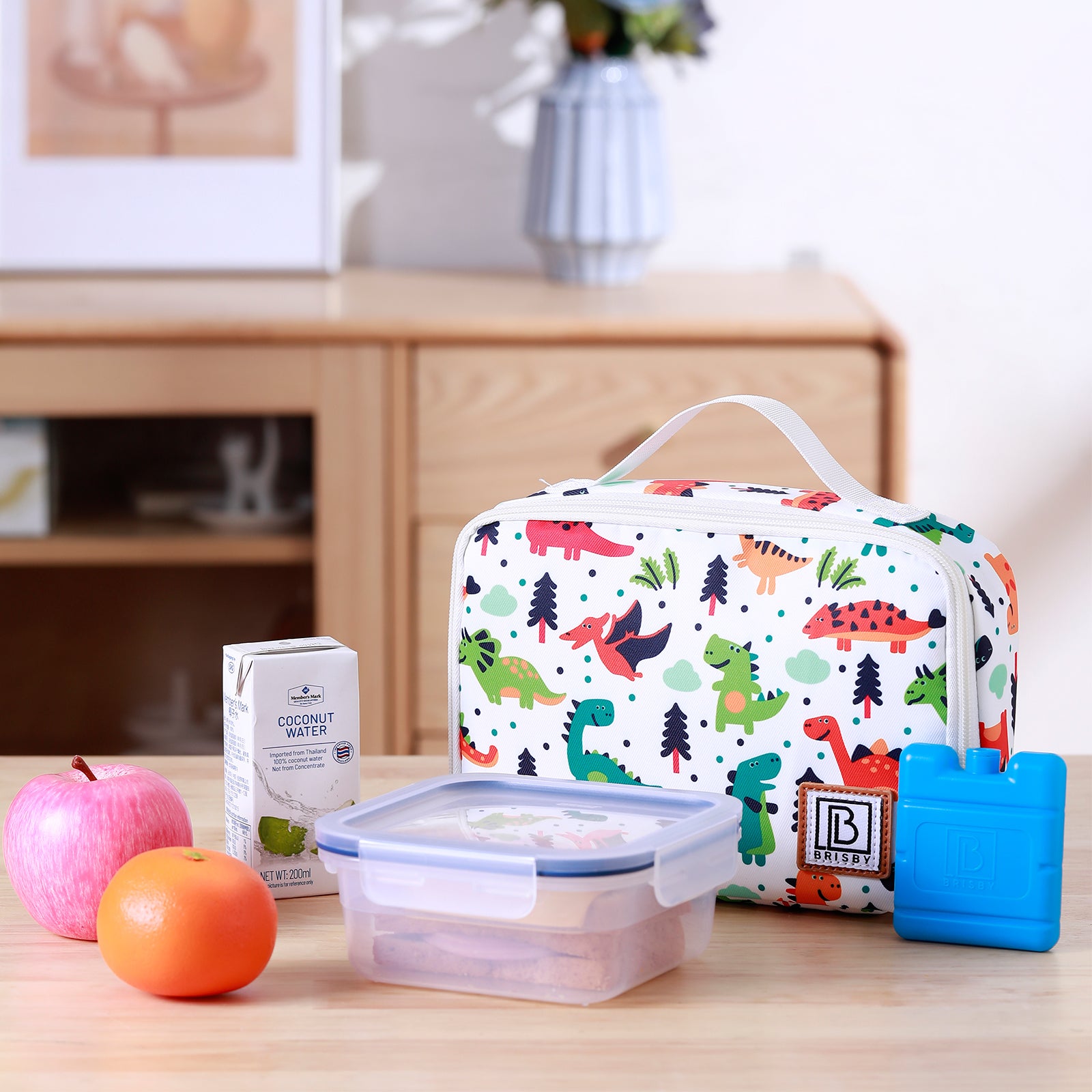Cooler bag 2.5L dinosaur - 4-layer insulated - free cooling element