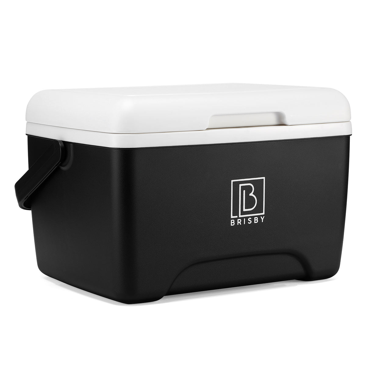 Brisby Koelbox - Frigobox - 8L - Zwart - Tot maximaal 40 uur isolatie - Incl. 2 dikke koelelementen van 450ml - Met koelelementen vergrendeld in deksel en Brisby 500ml Zwarte Dubbelwandige Thermosfles