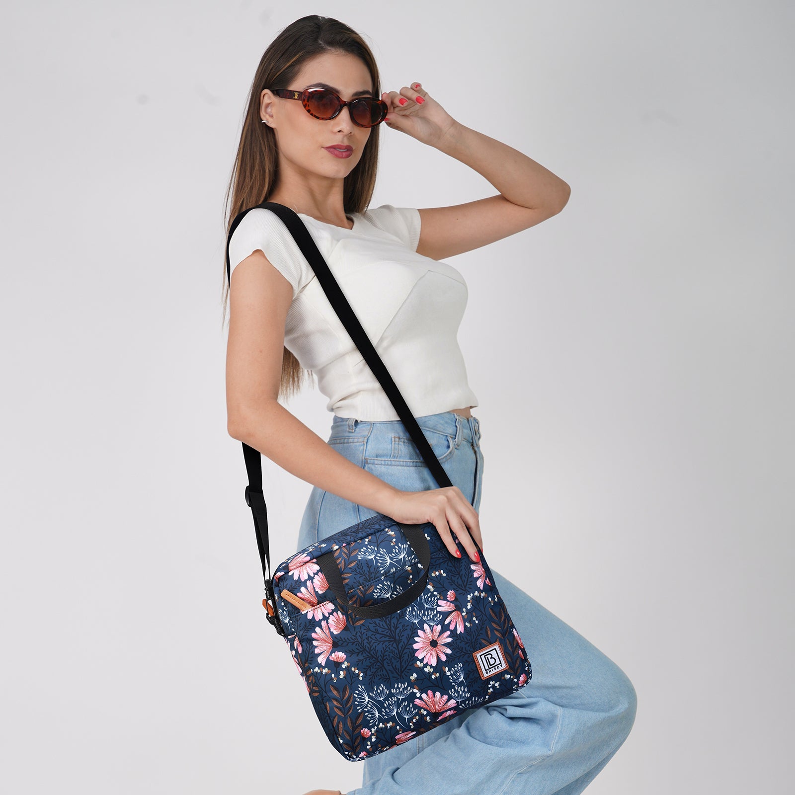 Cooler bag 7L Japanese flower - Lunch bag - 4-layer insulated - 2 free cooling elements - incl. shoulder strap