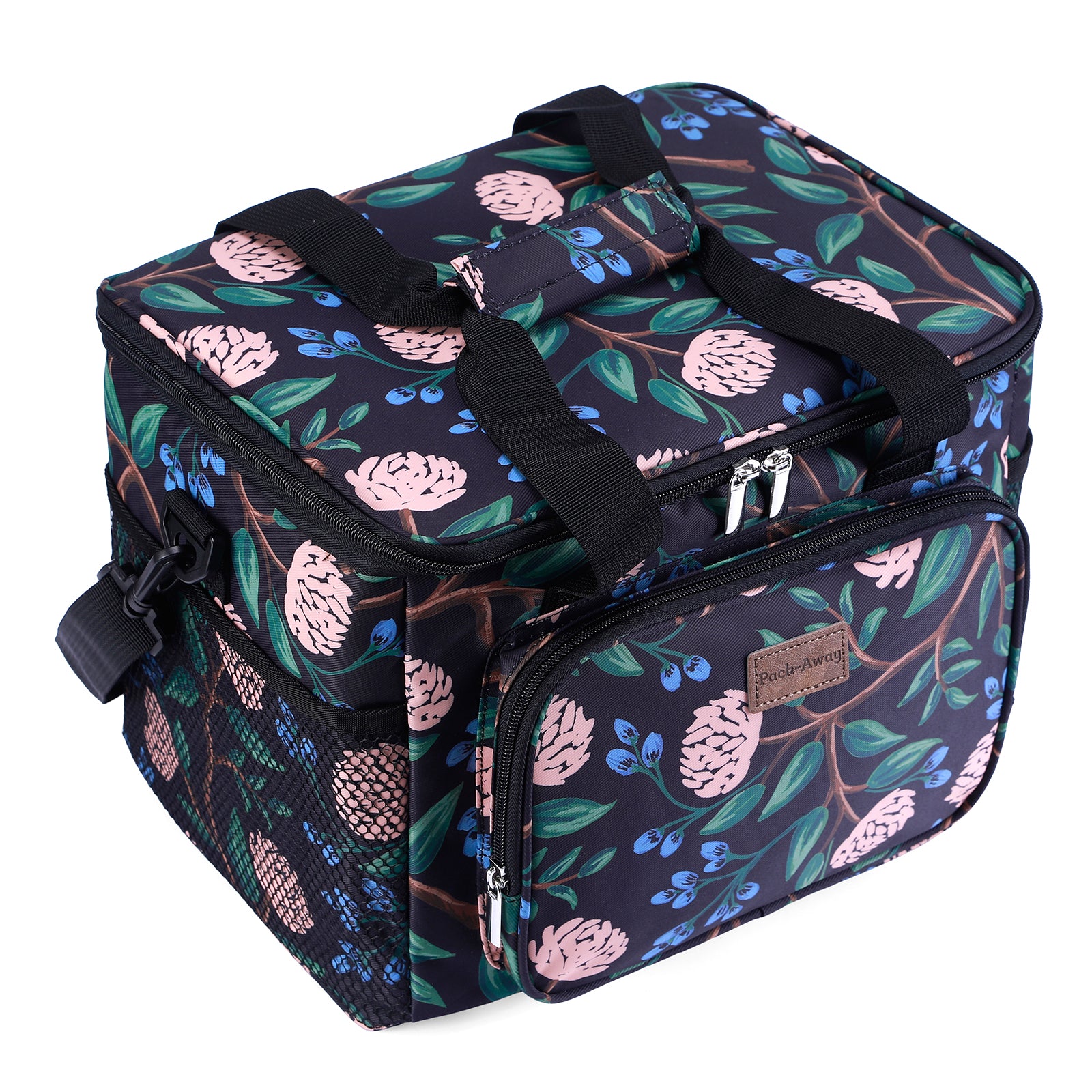 Cooler bag 15L passion flower - lunch bag - 4-layer insulated - foldable - incl. 2 free cooling elements and carrying strap
