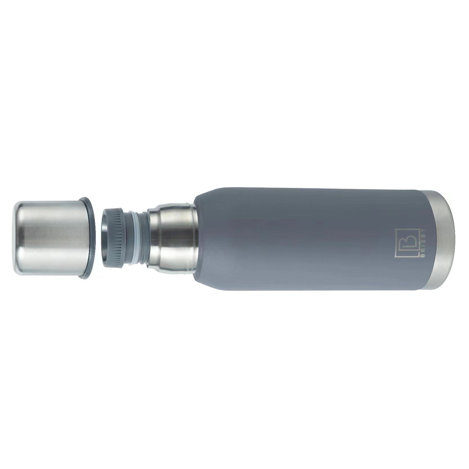 Brisby Thermosfles RVS 1L grijs - BPA Vrij - 24 uur koud - 12 uur warm