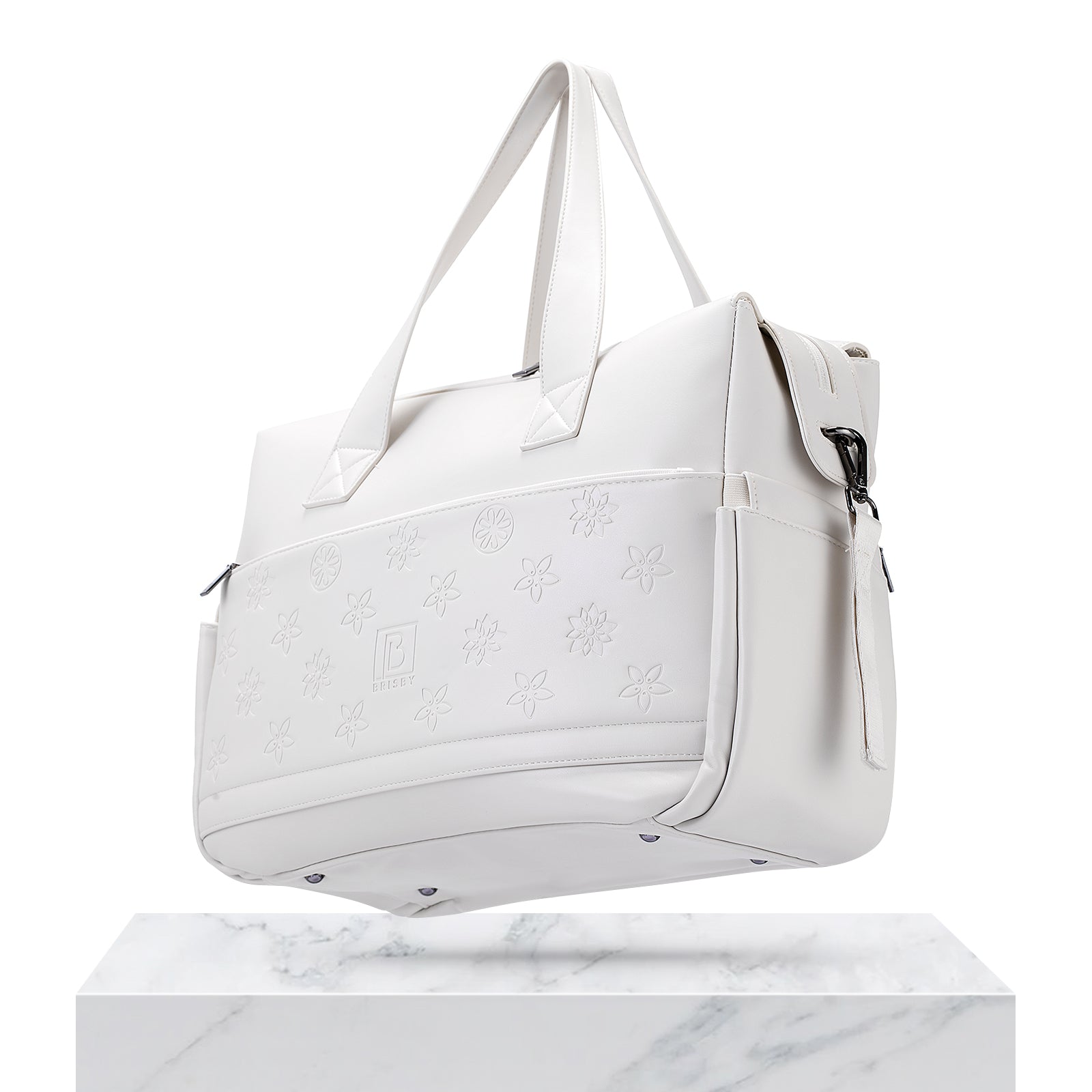 Venezia weekend bag white - shoulder bag - travel bag - hand luggage - hard-wearing - incl. hanging hooks - PU leather