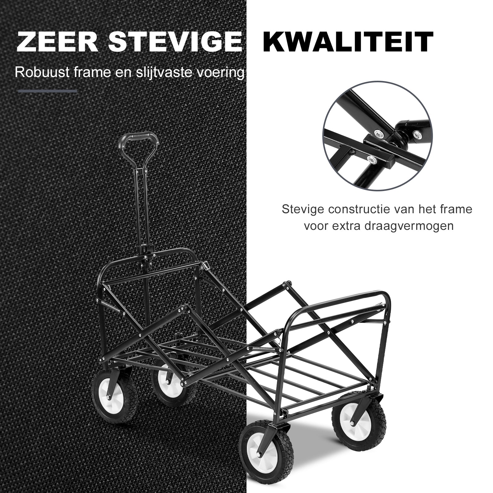 Packaway Bolderkar 70kg grijs - opvouwbaar - wasbaar polyester