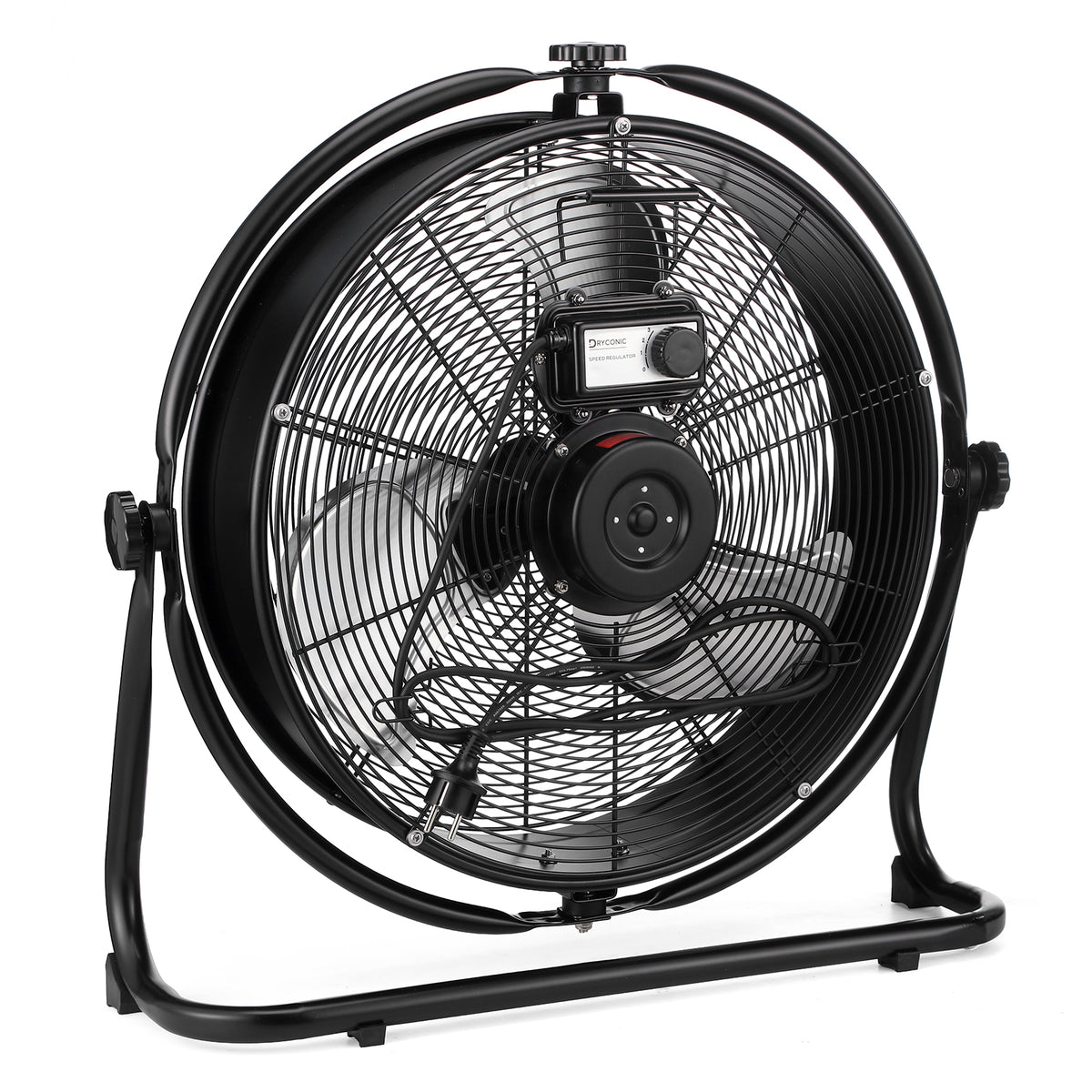 Dryconic 500mm. Professionele Ventilator met Beugel 360 Graden Draaibaar met 3 Snelheden en Ophangsysteem Voor Wandmontage
