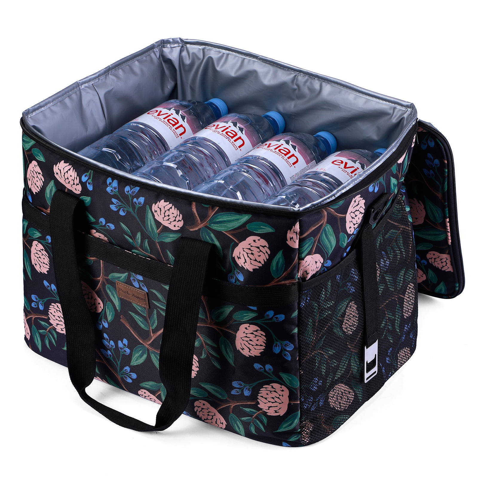 Cooler bag 40L passion flower - lunch bag - foldable - 4-layer insulated - incl. 6 free cooling elements and carrying strap