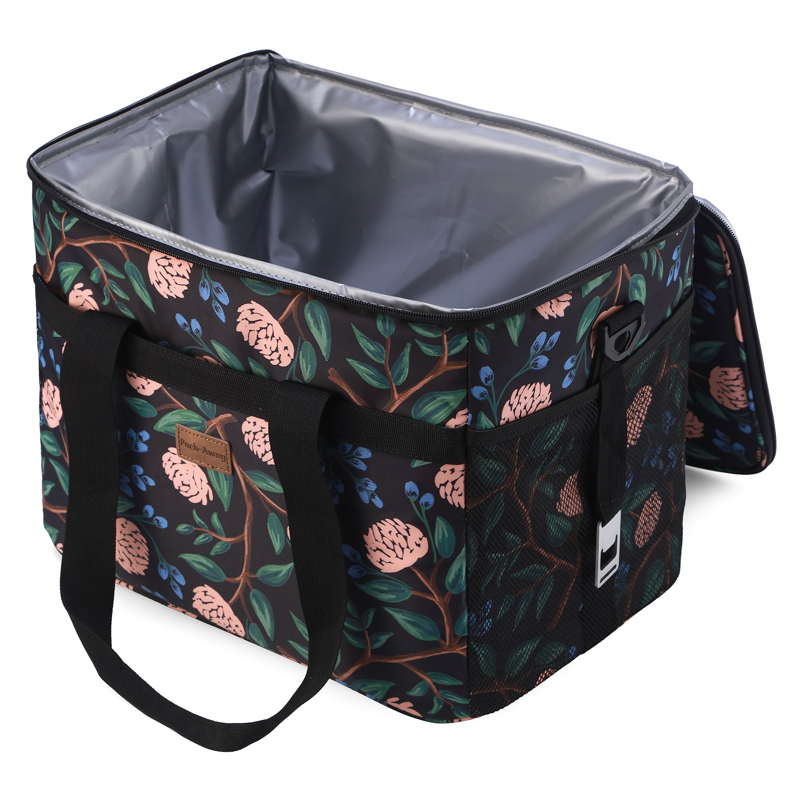 Cooler bag 30L passion flower - lunch bag - foldable - 4-layer insulated - incl. 4 free cooling elements and carrying strap