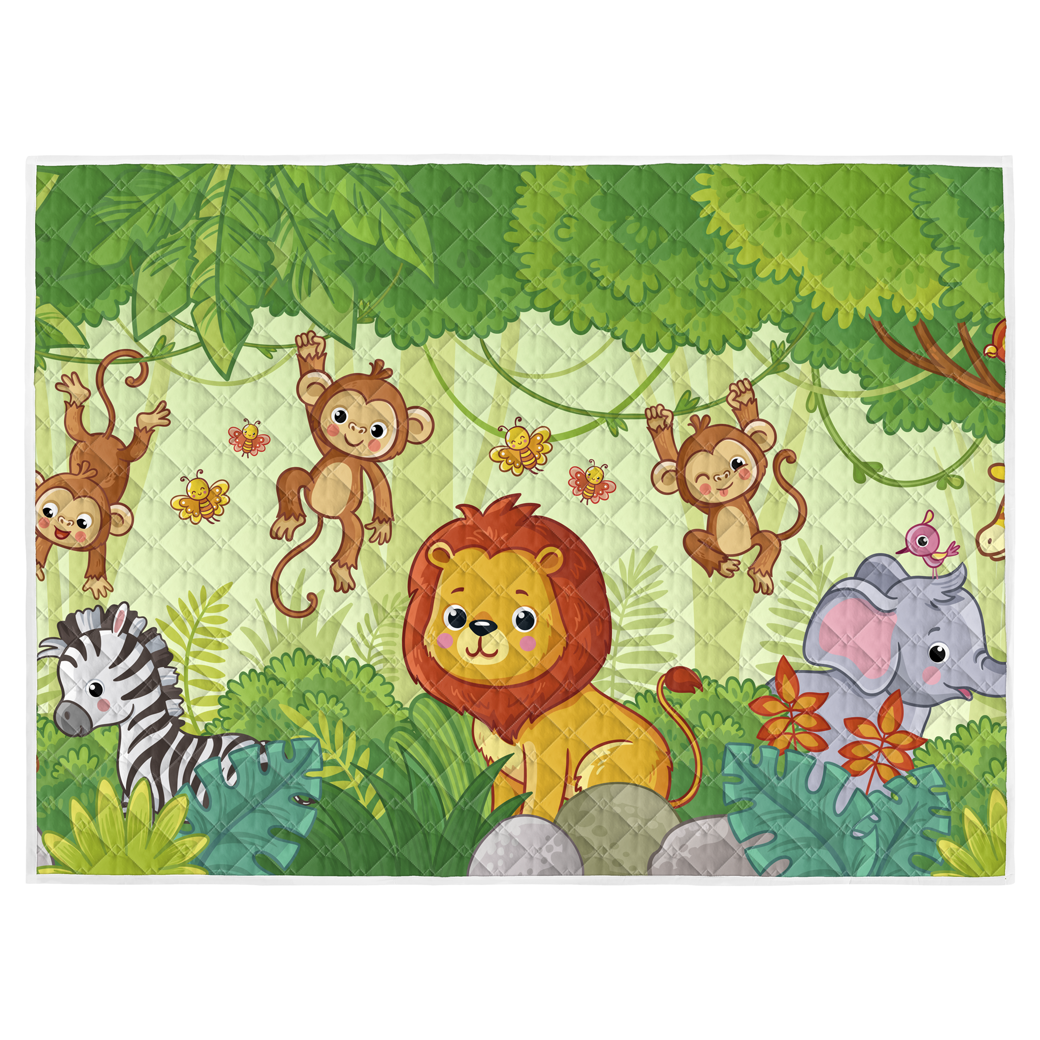 Play mat jungle 150x200 - heavy quality - play mat - anti-slip - washable