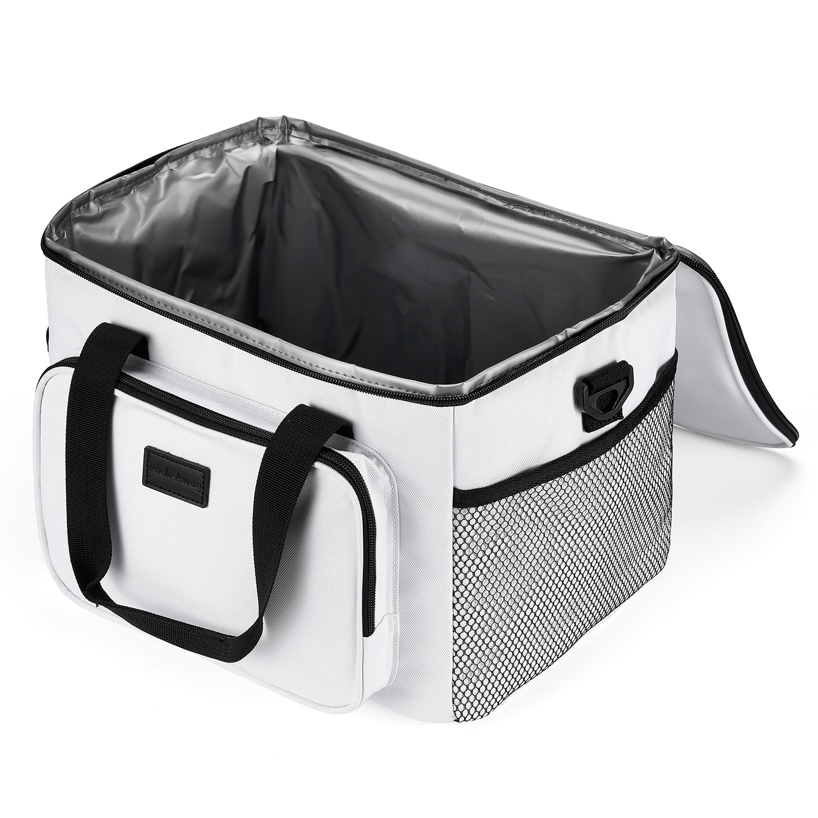 Koeltas 15L koeltas wit - lunchtas - 4-laags geïsoleerd - opvouwbaar - incl. 2 gratis koelelementen en draagband