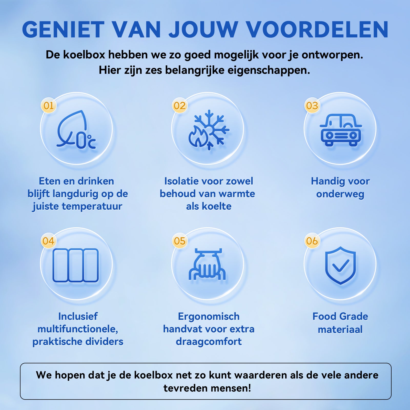 Koelbox 12L met handvat groen - Dividers - snijplanken - tot maximaal 40 uur isolatie - incl. 2 koelelementen van 200ml
