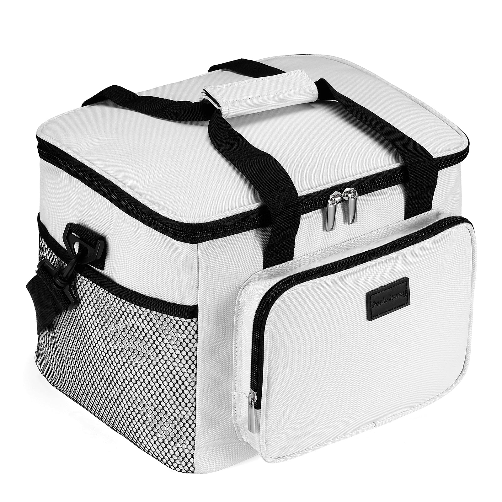Koeltas 15L koeltas wit - lunchtas - 4-laags geïsoleerd - opvouwbaar - incl. 2 gratis koelelementen en draagband