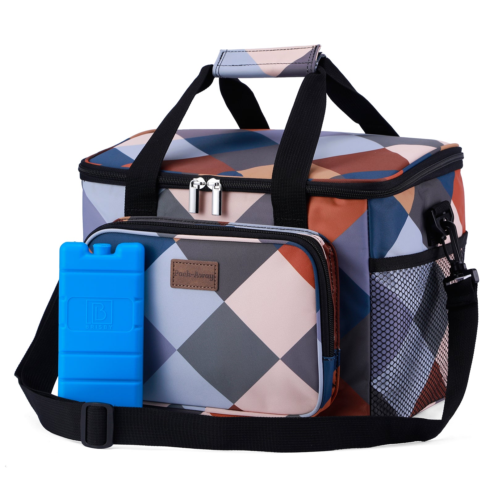Cooler bag 15L block - lunch bag - 4-layer insulated - foldable - incl. 2 free cooling elements and carrying strap