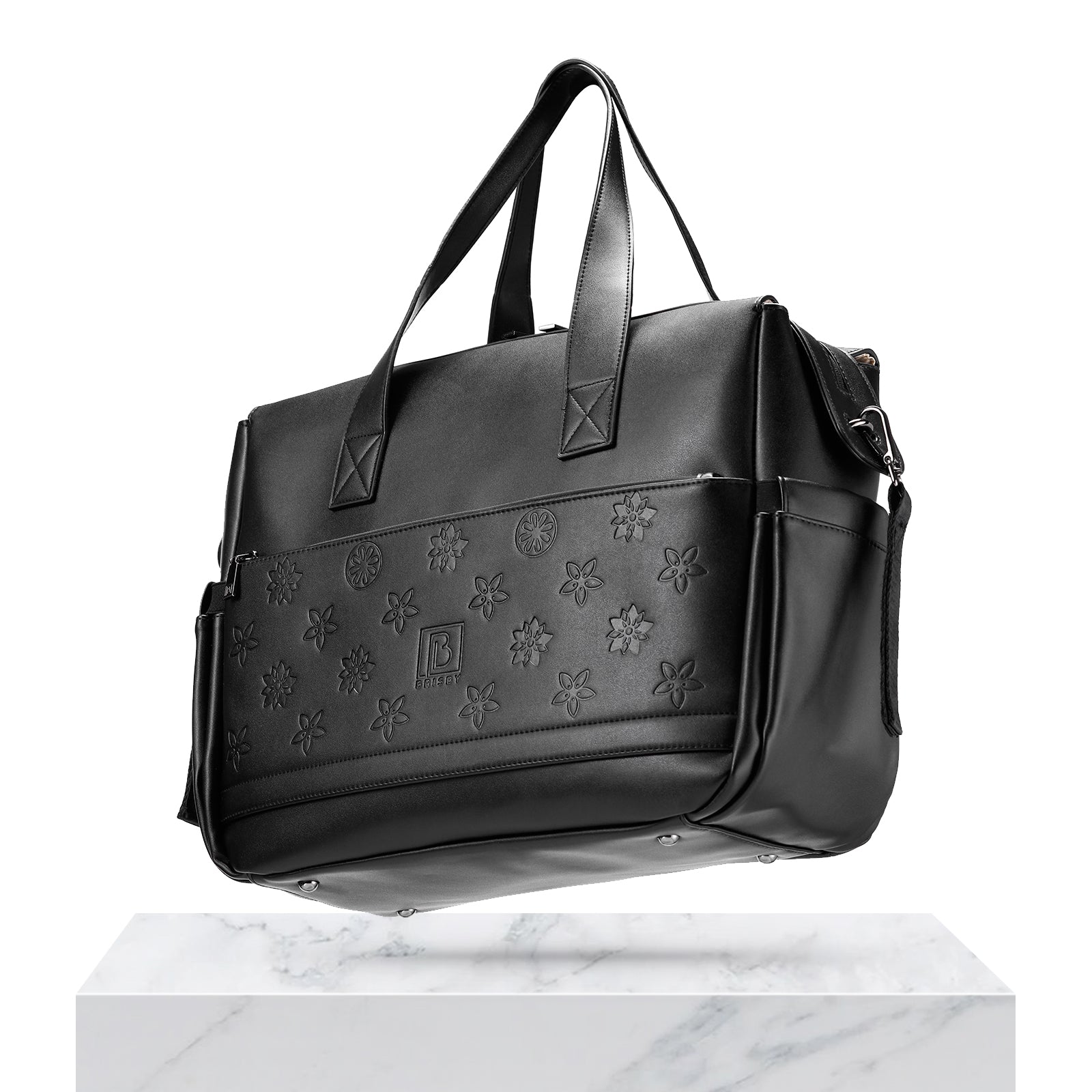 Venezia weekend bag black - shoulder bag - travel bag - hand luggage - wear-resistant - incl. hanging hooks - PU leather