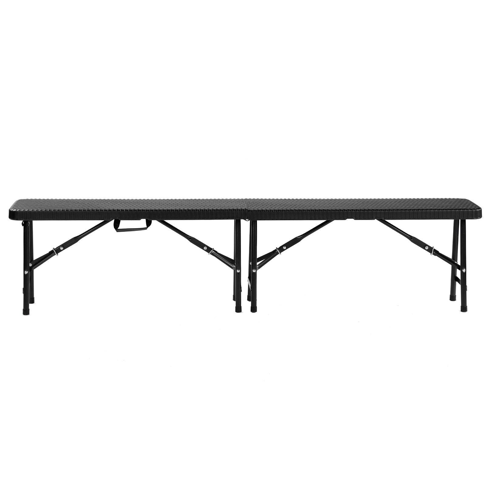 Bardi Campingbank rotan look zwart 180 x 28 - inklapbaar