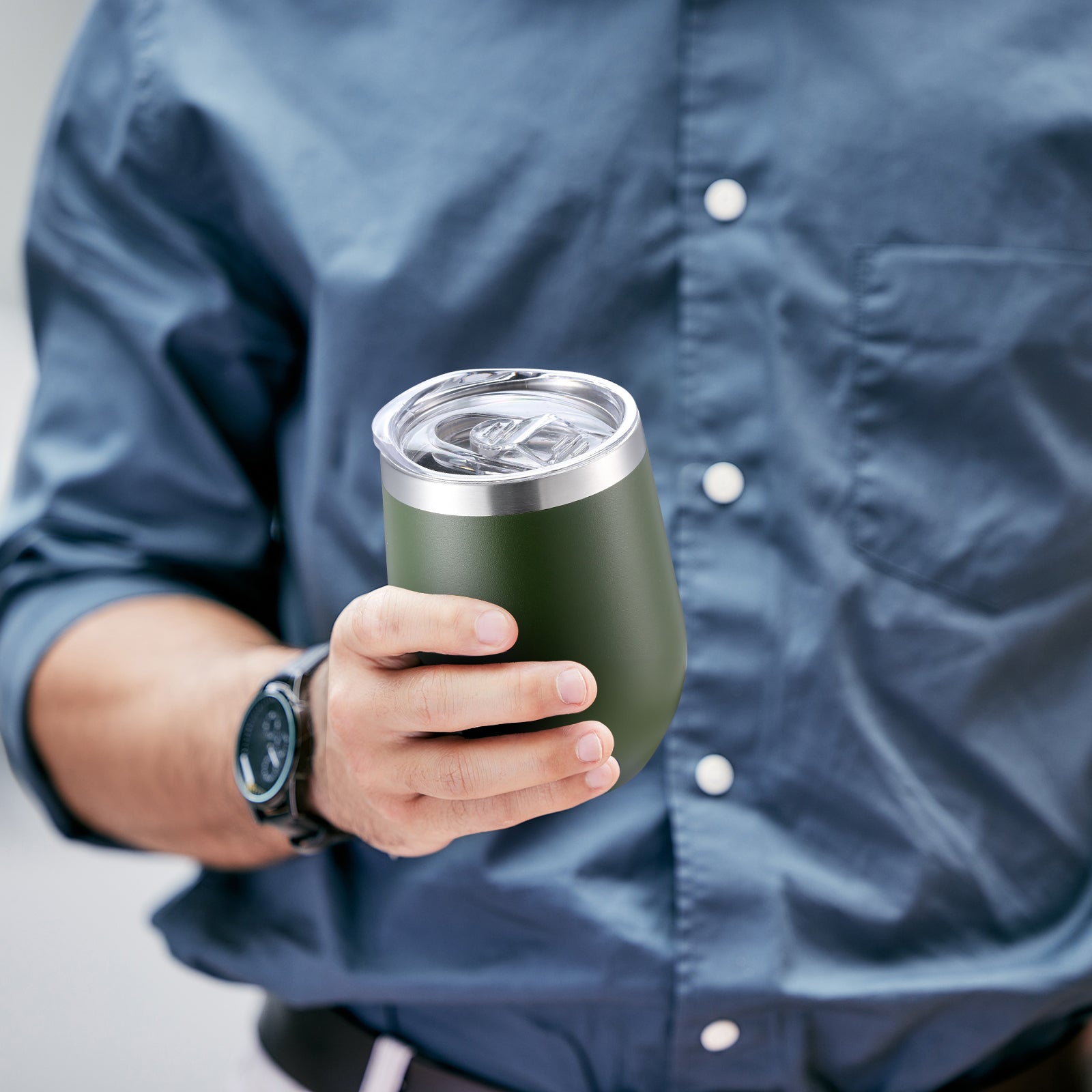 Bardi Thermosbekers 0,3L RVS groen set - incl. deksels - dubbelwandig