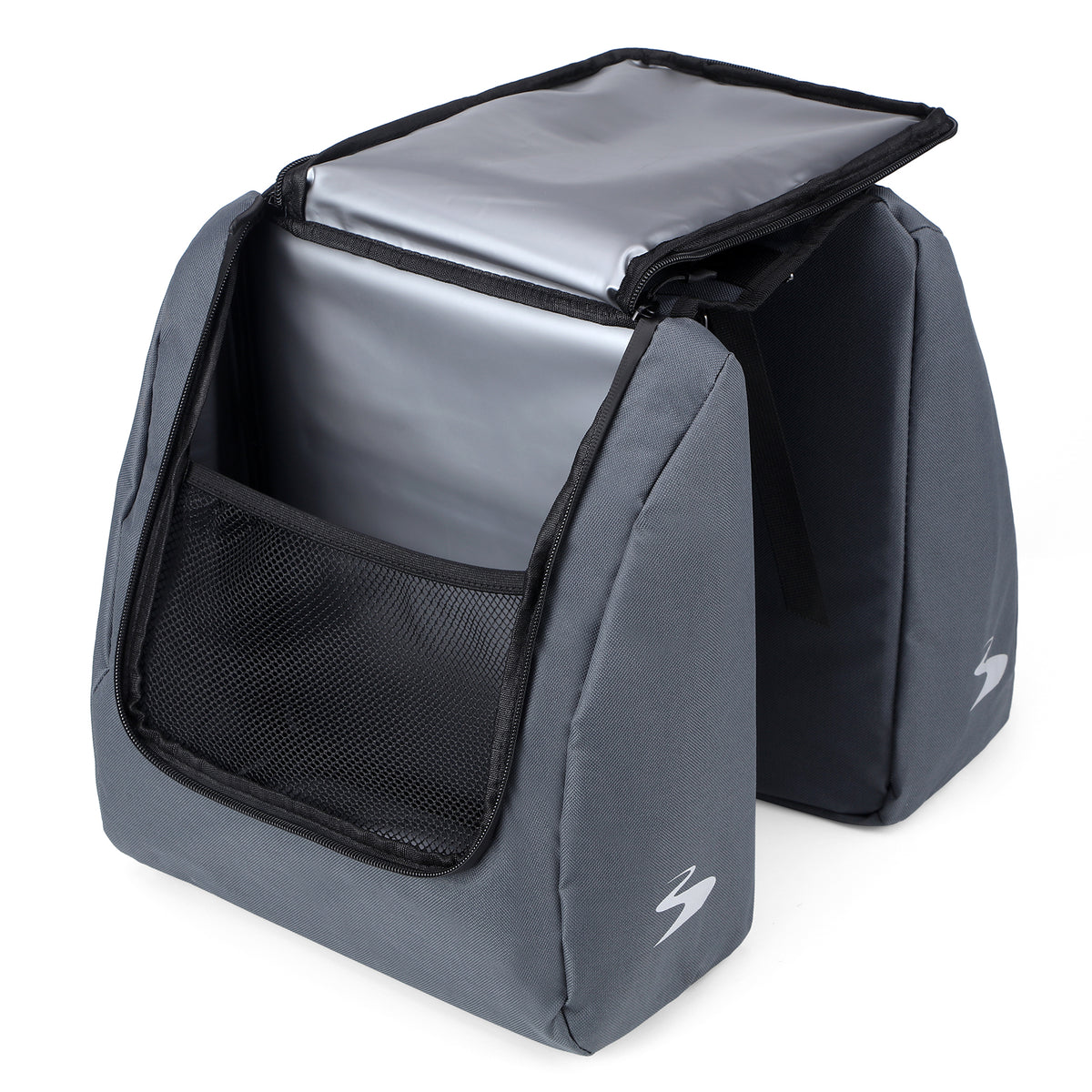 Brisby Dubbele Fietstas 28 Liter – Koeltas en Lunchtas – 4-laags Geïsoleerd – Voor Gewone en Elektrische Fiets – Waterafstotend met Waterdichte Ritsen – Urban Blue