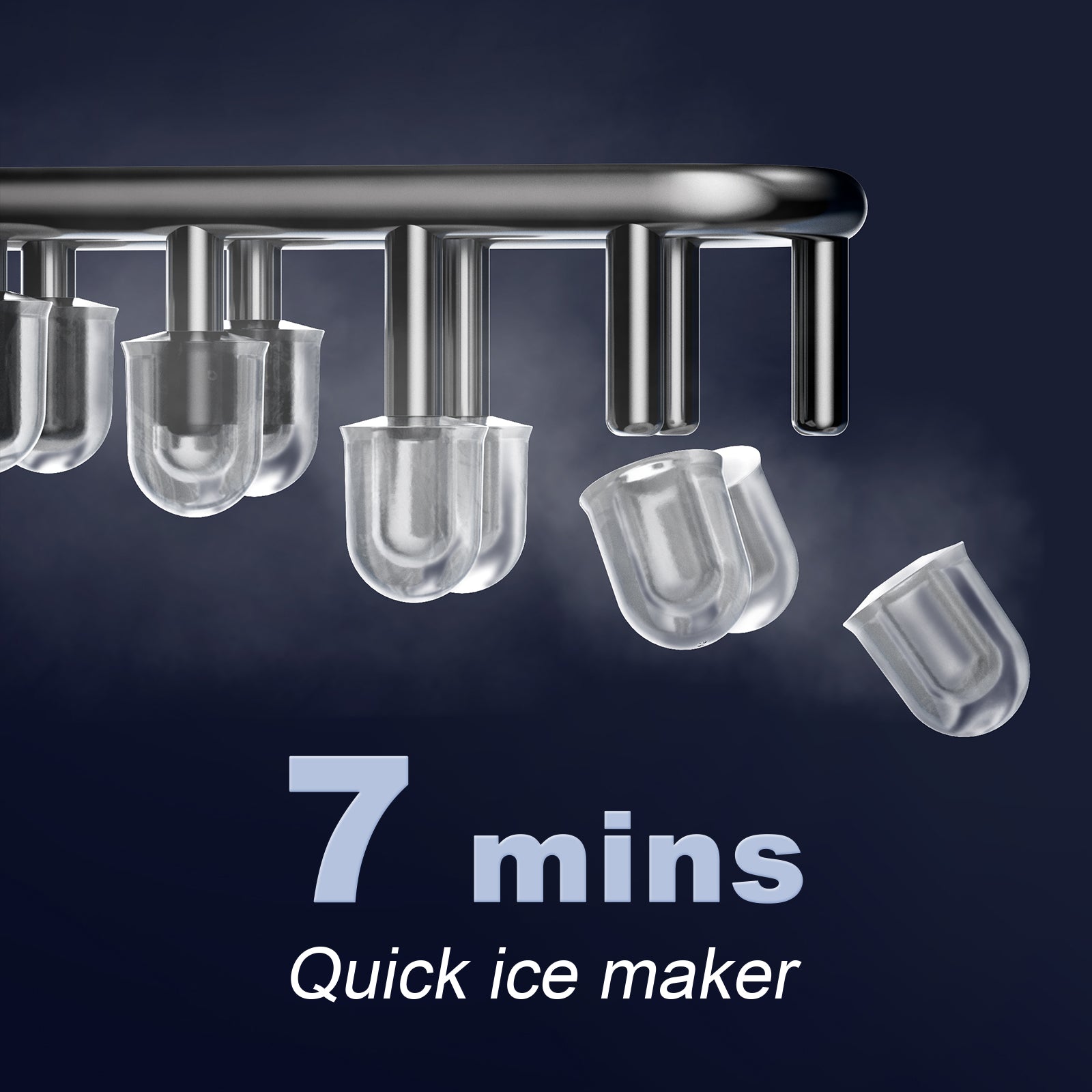 Bardi Deluxe Ice Cube Machine 1.2L white - Self-cleaning function - ice cube maker with ice scoop - Incl. luxury thermos cup and ice scoop