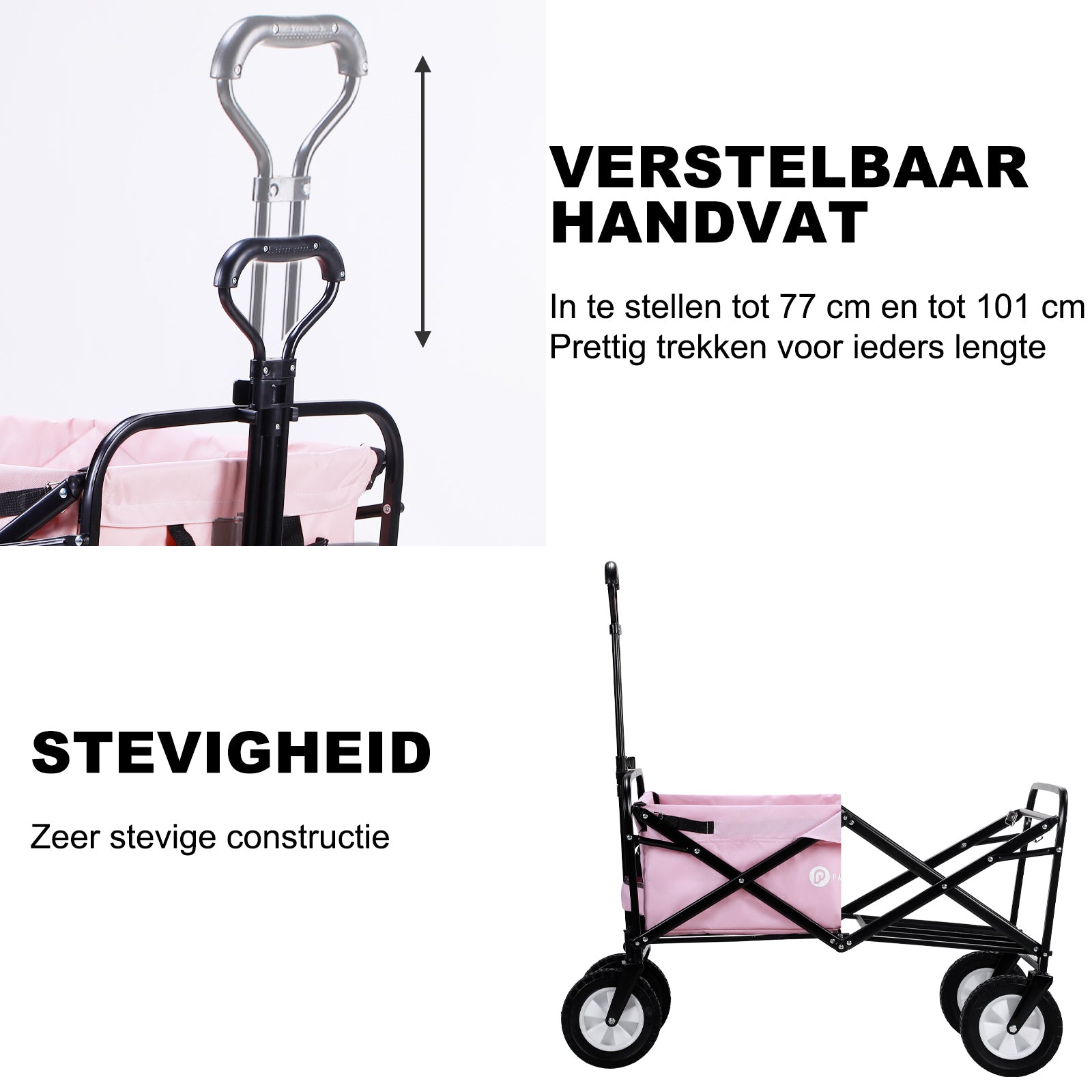 Packaway Bolderkar 70kg roze - opvouwbaar - wasbaar