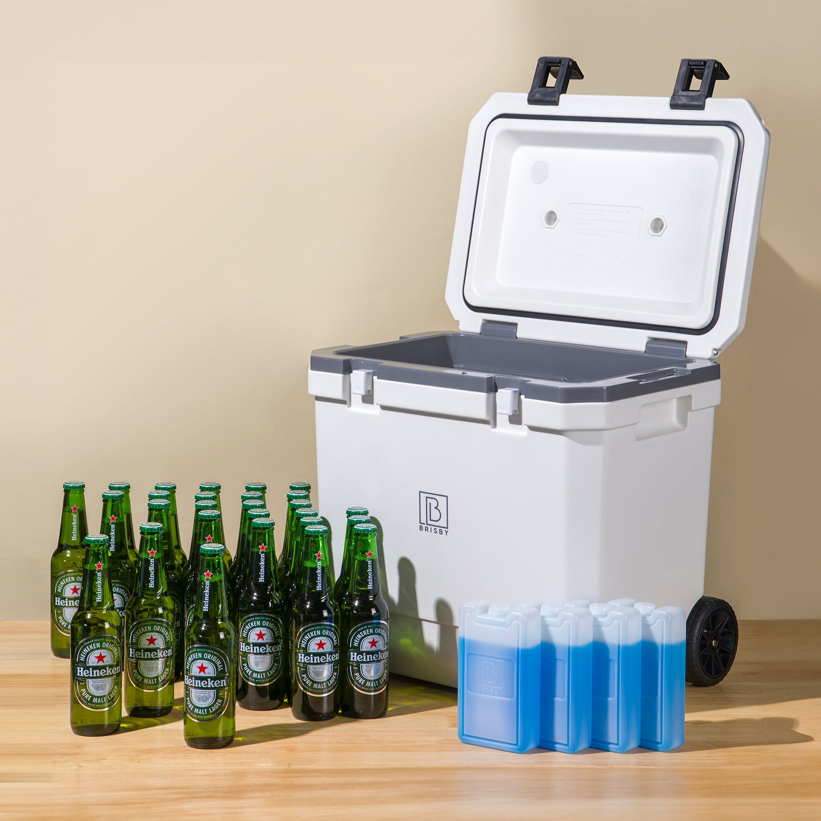 Koelbox trolley 40L wit - Telescopisch handvat - incl. 4 koelelementen