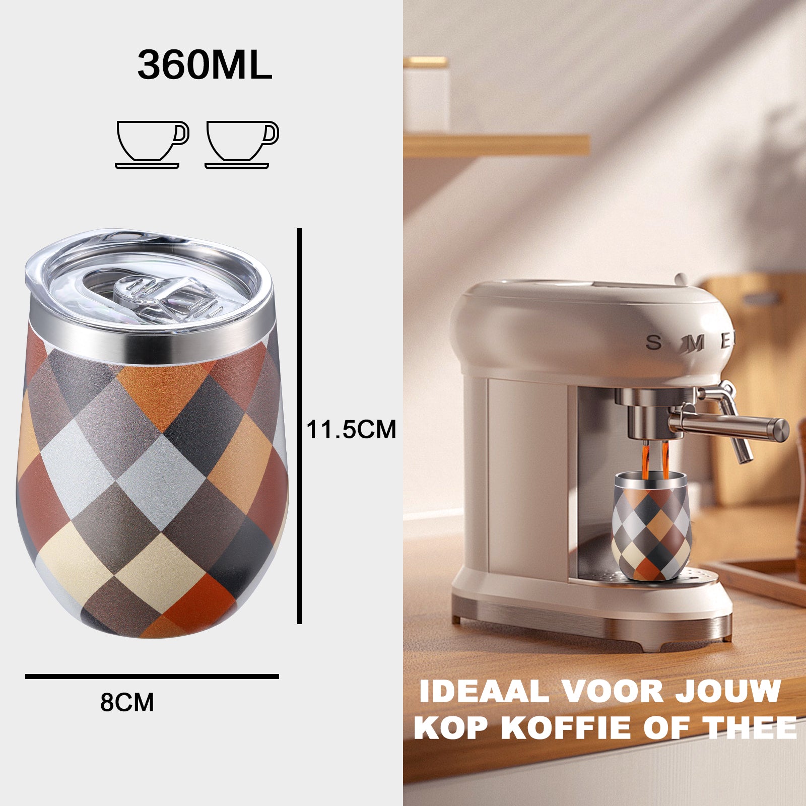 Bardi Thermosbekers 0,3L RVS blok set - incl. deksels - dubbelwandig