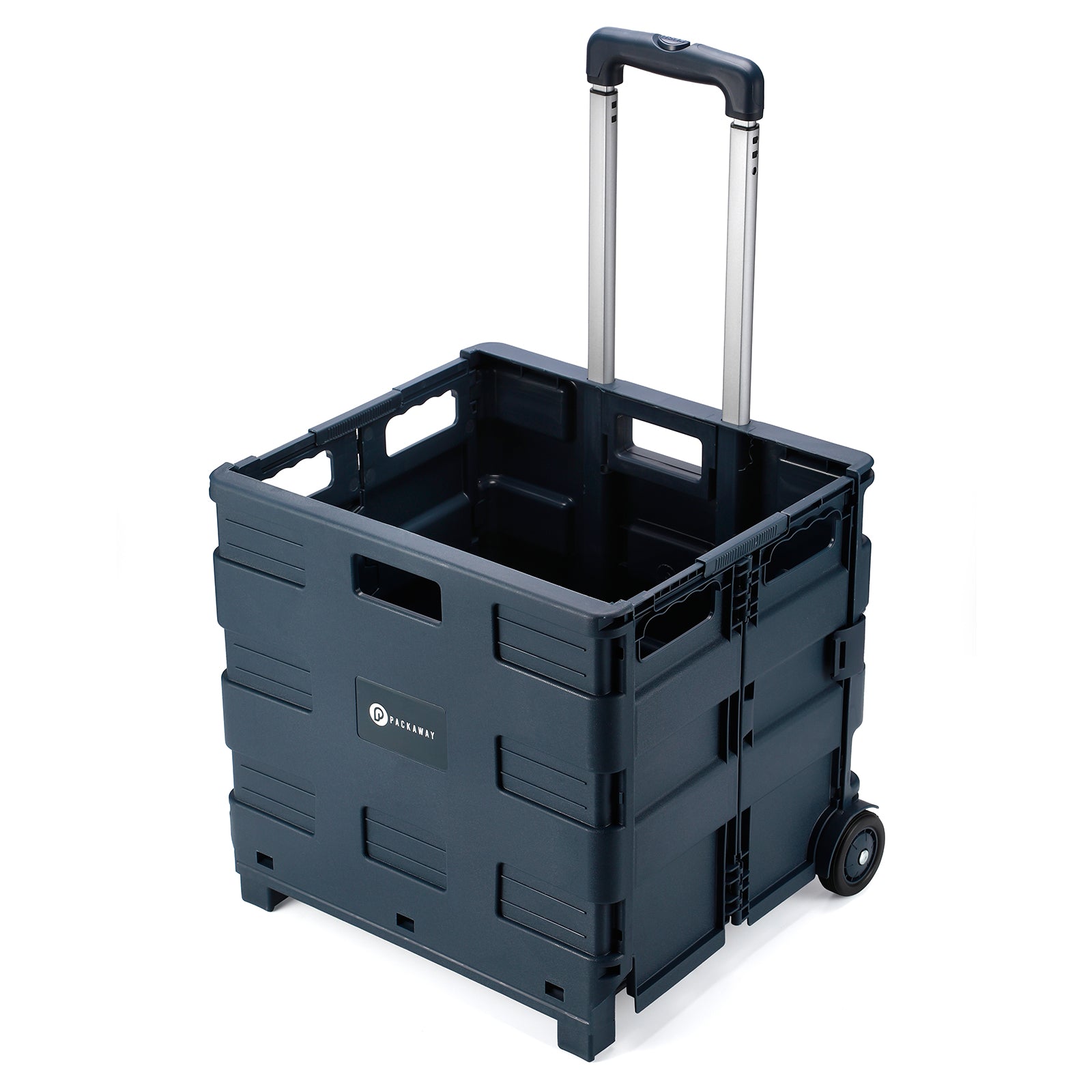 Packaway XL Foldable Shopping Trolley with wheels - Shopping crate - Storage box - Shopping trolley - Folding crate - 50 Liters - Blue