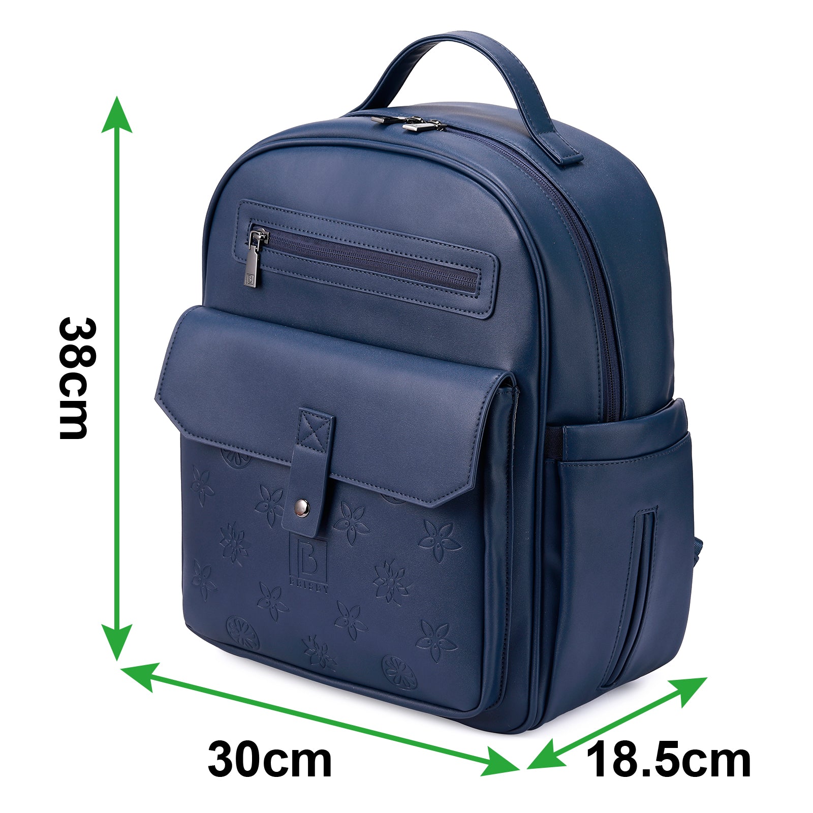 Venezia wear-resistant backpack blue - PU leather - 14 inch laptop compartment - water-repellent