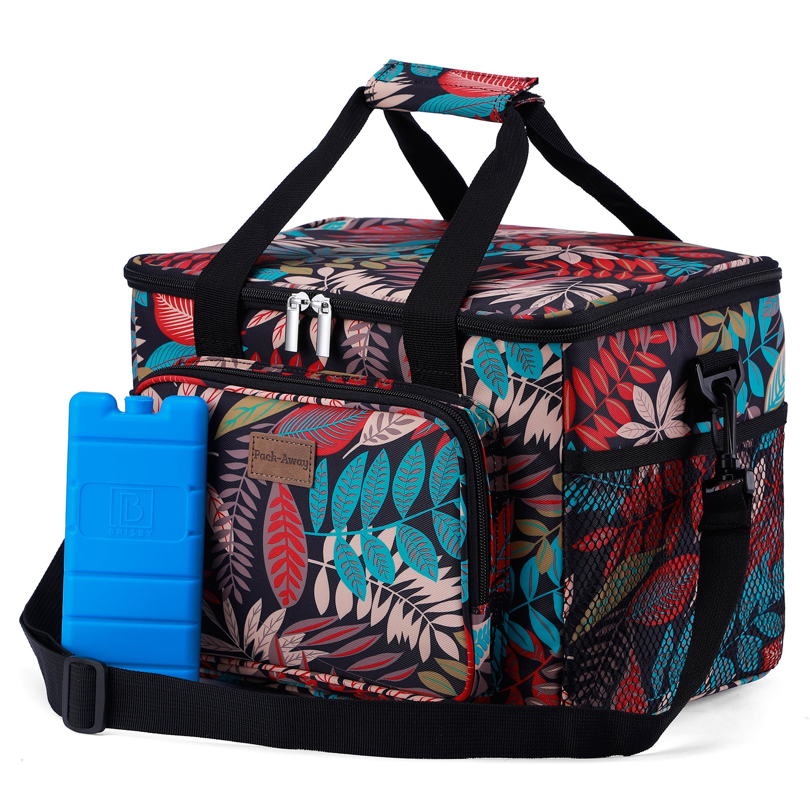 Cooler bag 15L jungle - lunch bag - 4-layer insulated - foldable - incl. 2 free cooling elements and carrying strap
