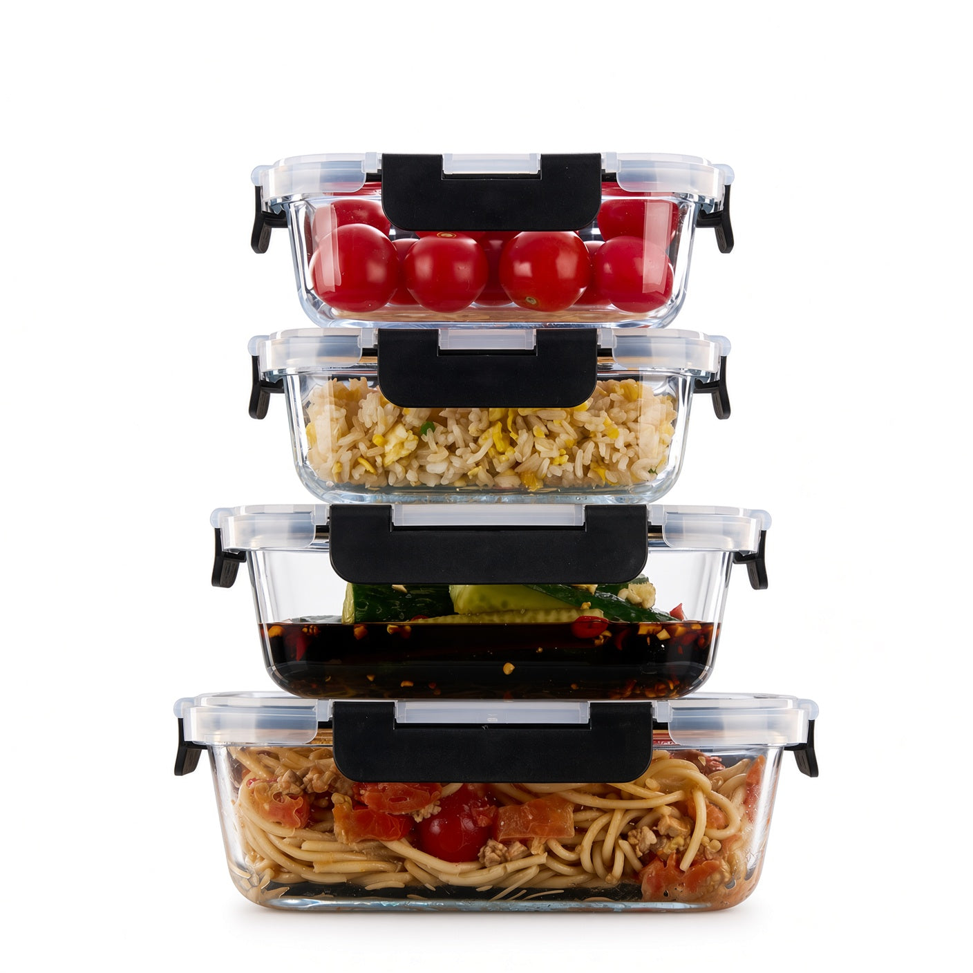 Bardi 12-Delige Glazen Vershoudbakjes – Meal Prep Bakjes Glas met Deksel – BPA & PFAS Vrij – Luchtdicht – Incl. 40 Bardi Prep & Store Labels + 10 Wondersponzen – 6,79L