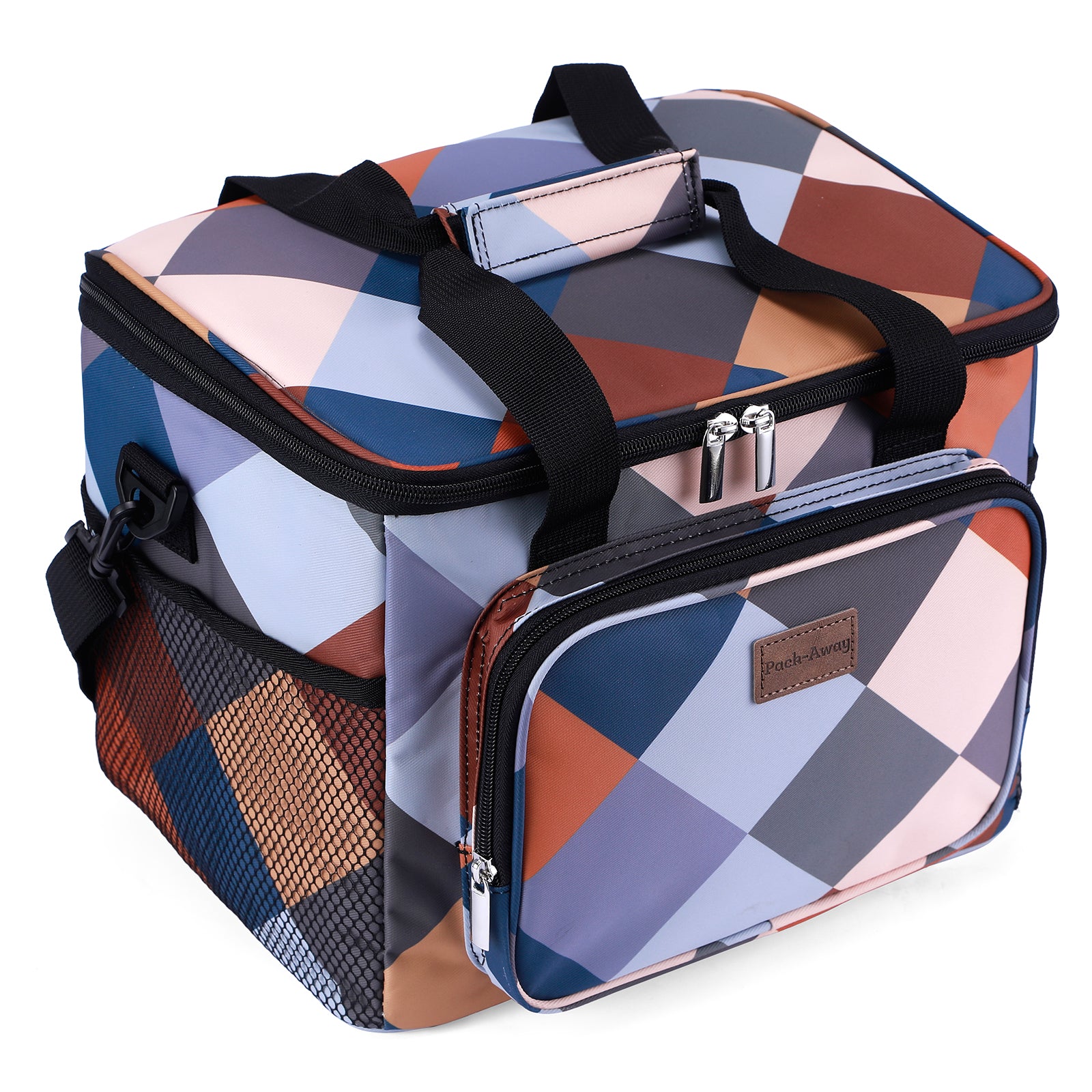 Koeltas 15L koeltas blok - lunchtas - 4-laags geïsoleerd - opvouwbaar - incl. 2 gratis koelelementen en draagband