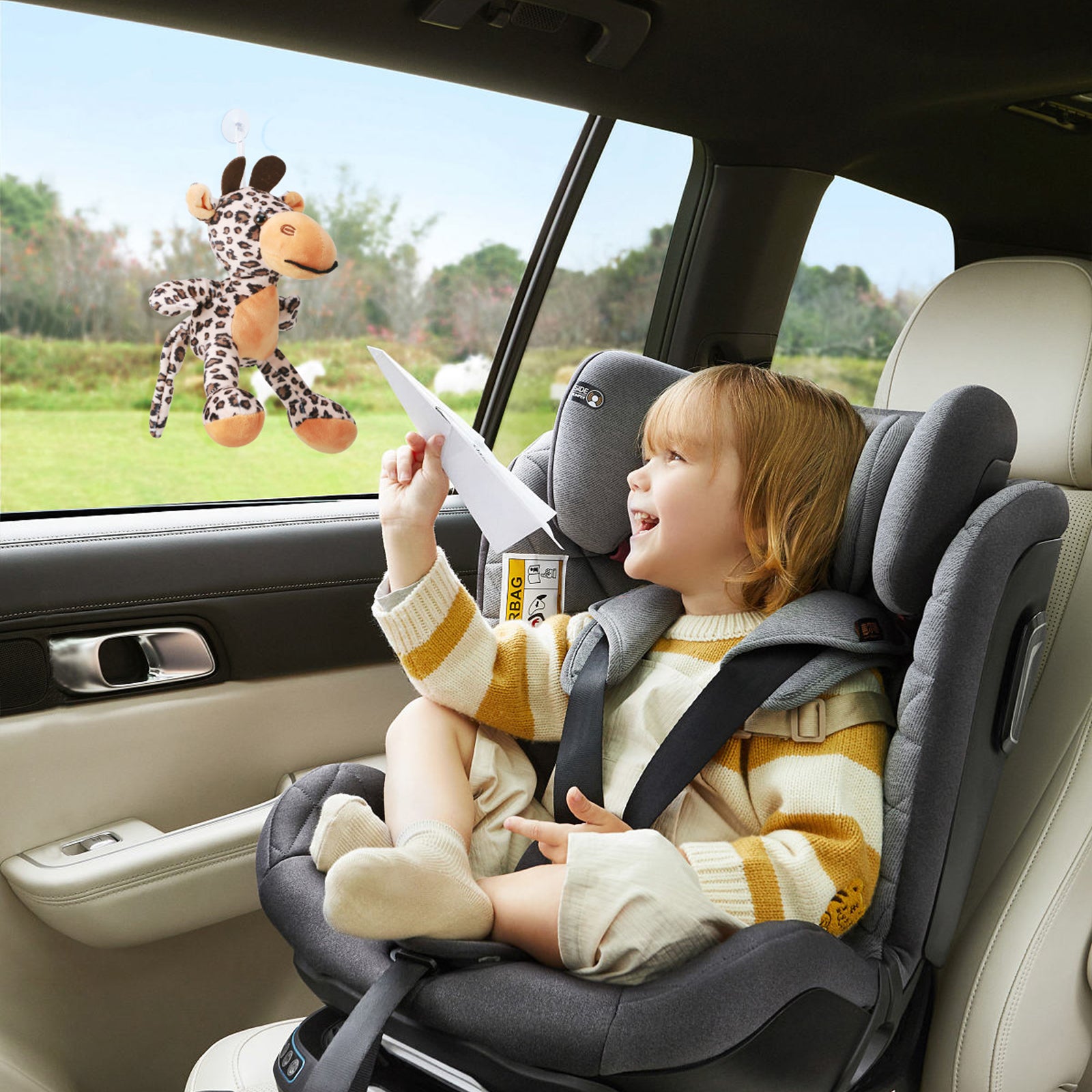Giraffe toddler set - incl. backpack, cuddly toy and lunch bag