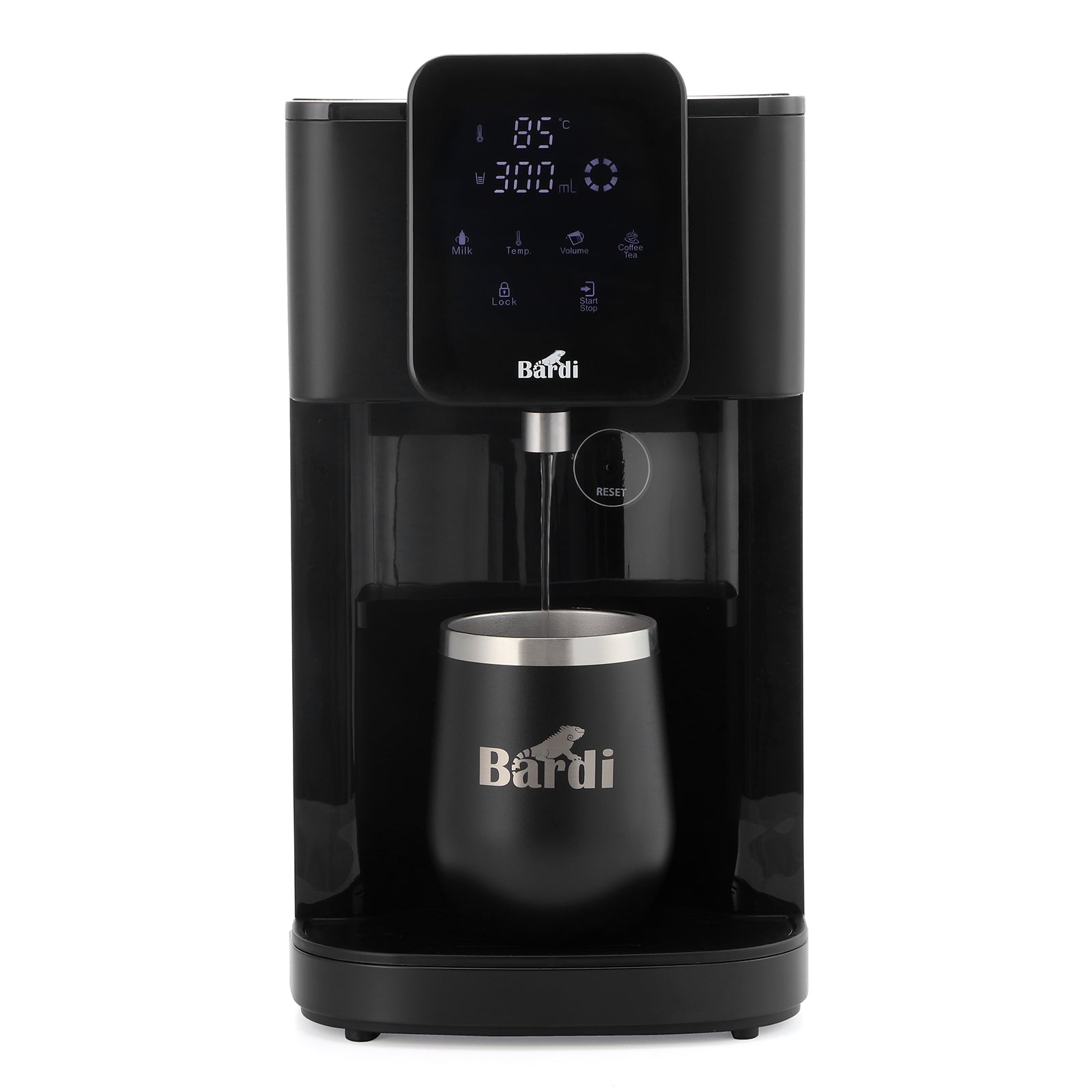 Bardi Heetwaterdispenser 4L - incl. thermoscup en onderzetter - 6 temperatuurstanden - instant-heating - touch met kinderbeveiliging