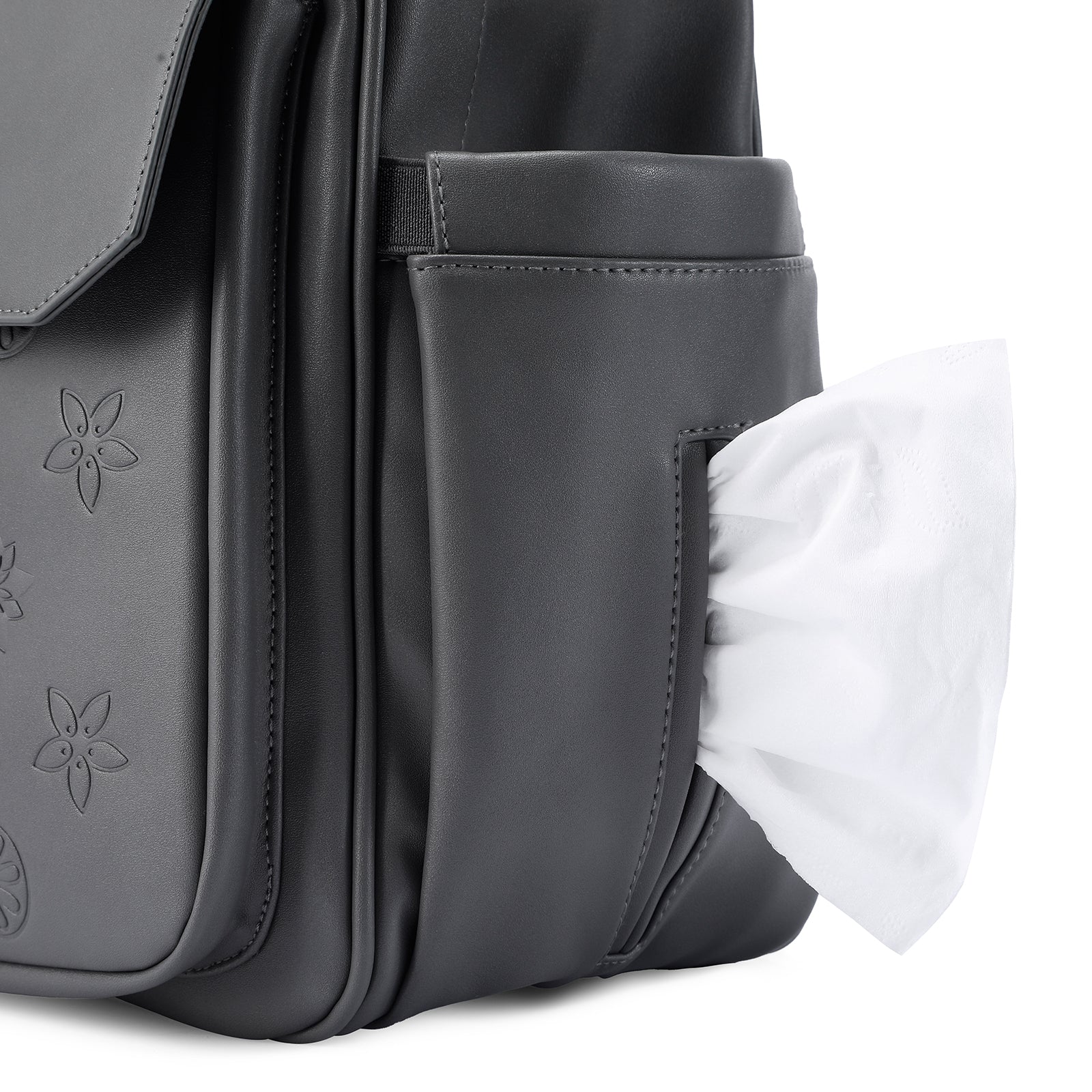 Venezia durable backpack gray - PU leather - 14 inch laptop compartment - water-repellent