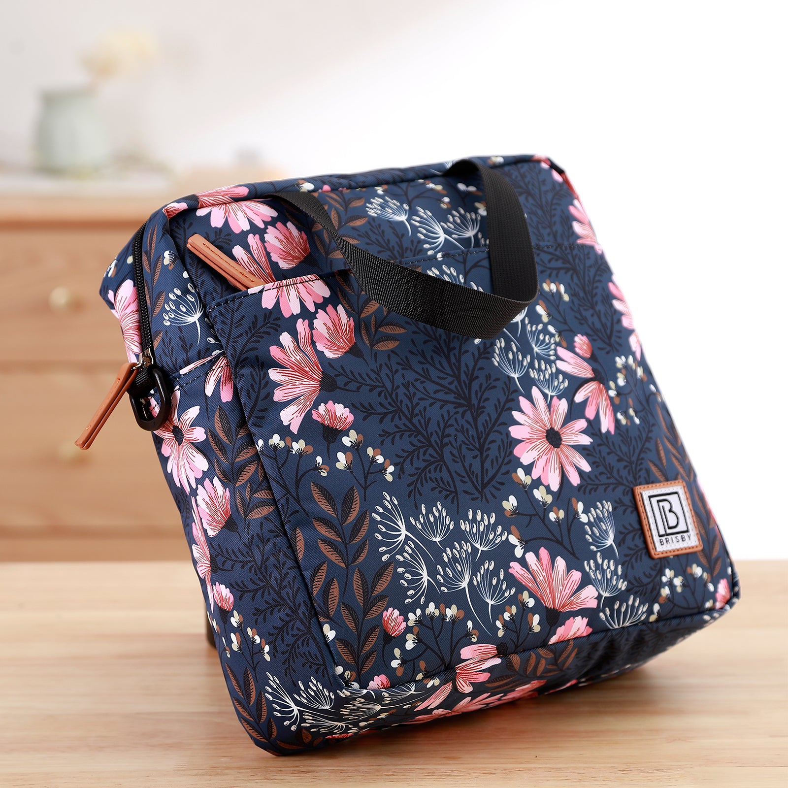 Cooler bag 7L Japanese flower - Lunch bag - 4-layer insulated - 2 free cooling elements - incl. shoulder strap