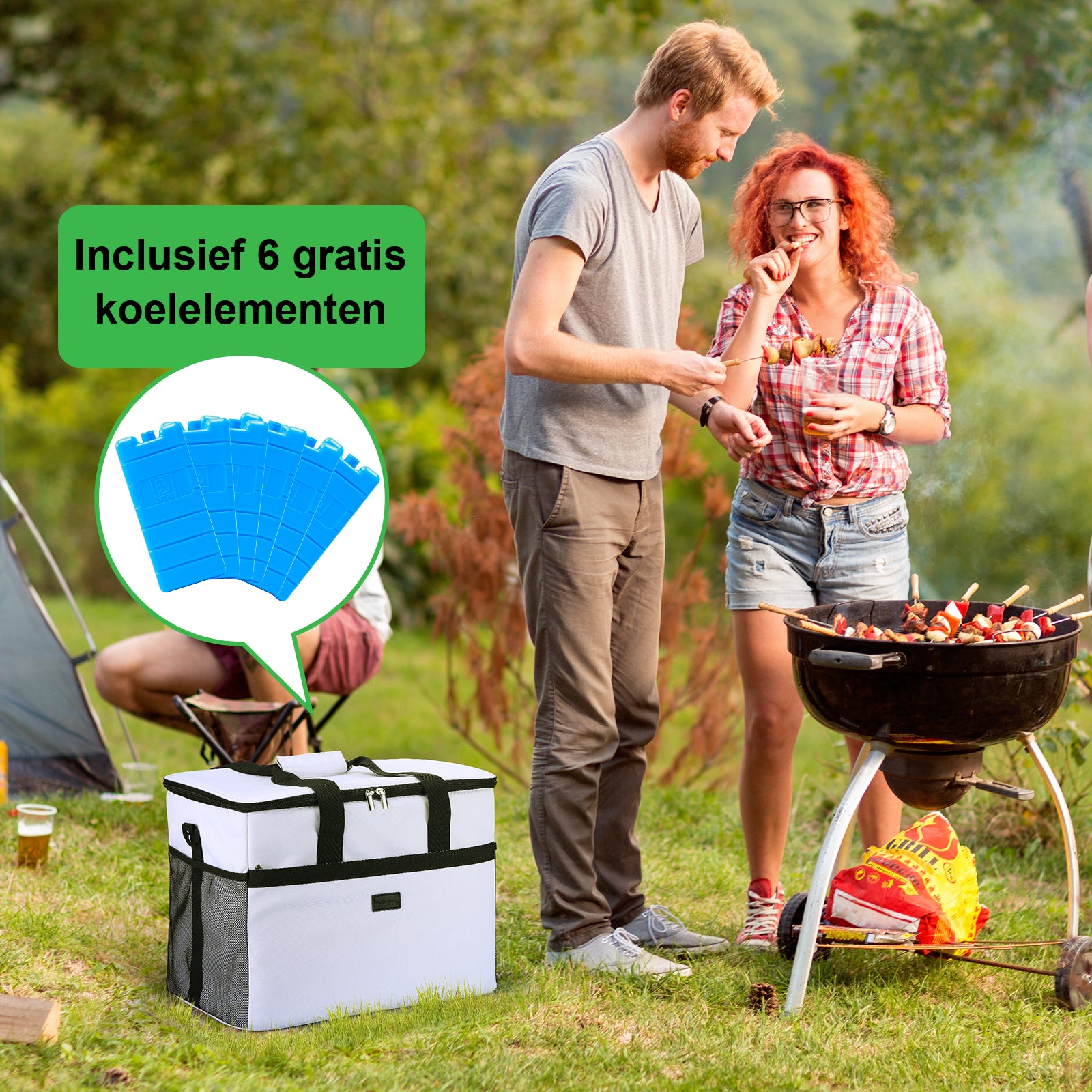 Packaway Koeltas 40L wit - incl. 6 koelelementen, draagband